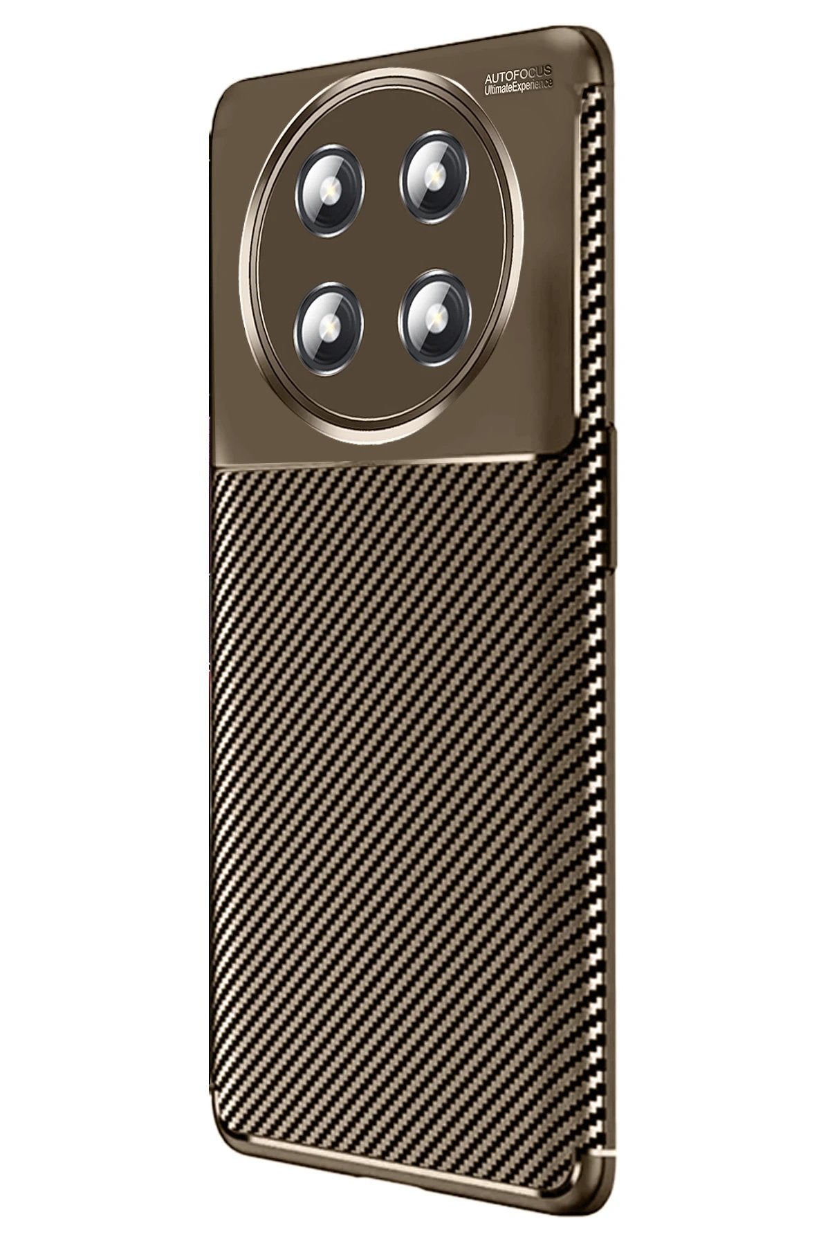 Honor Magic 7 Lite Kılıf Auto Focus Karbon Kapak - Kahverengi-(5796)