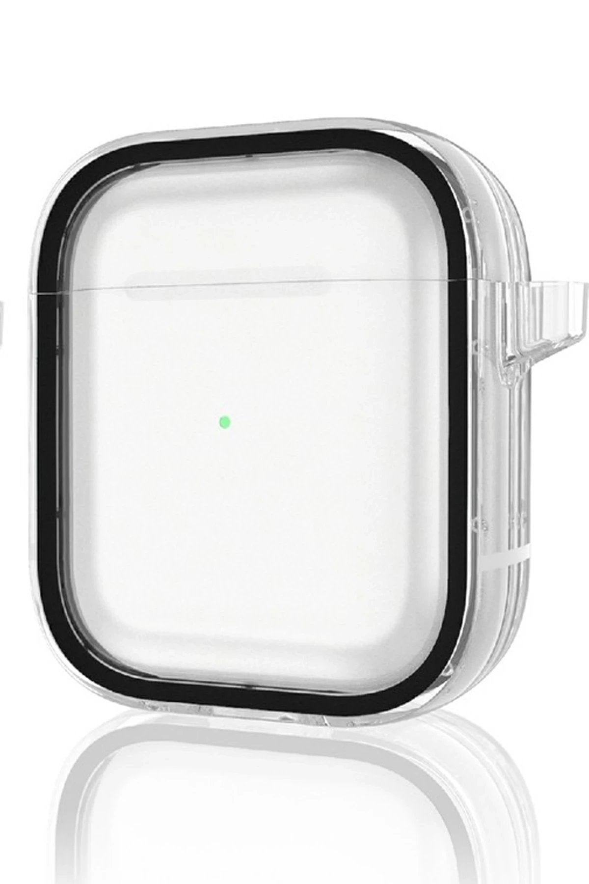 Airpods 4 (4.nesil) Shiny Şeffaf Kılıf - Siyah-(5796)