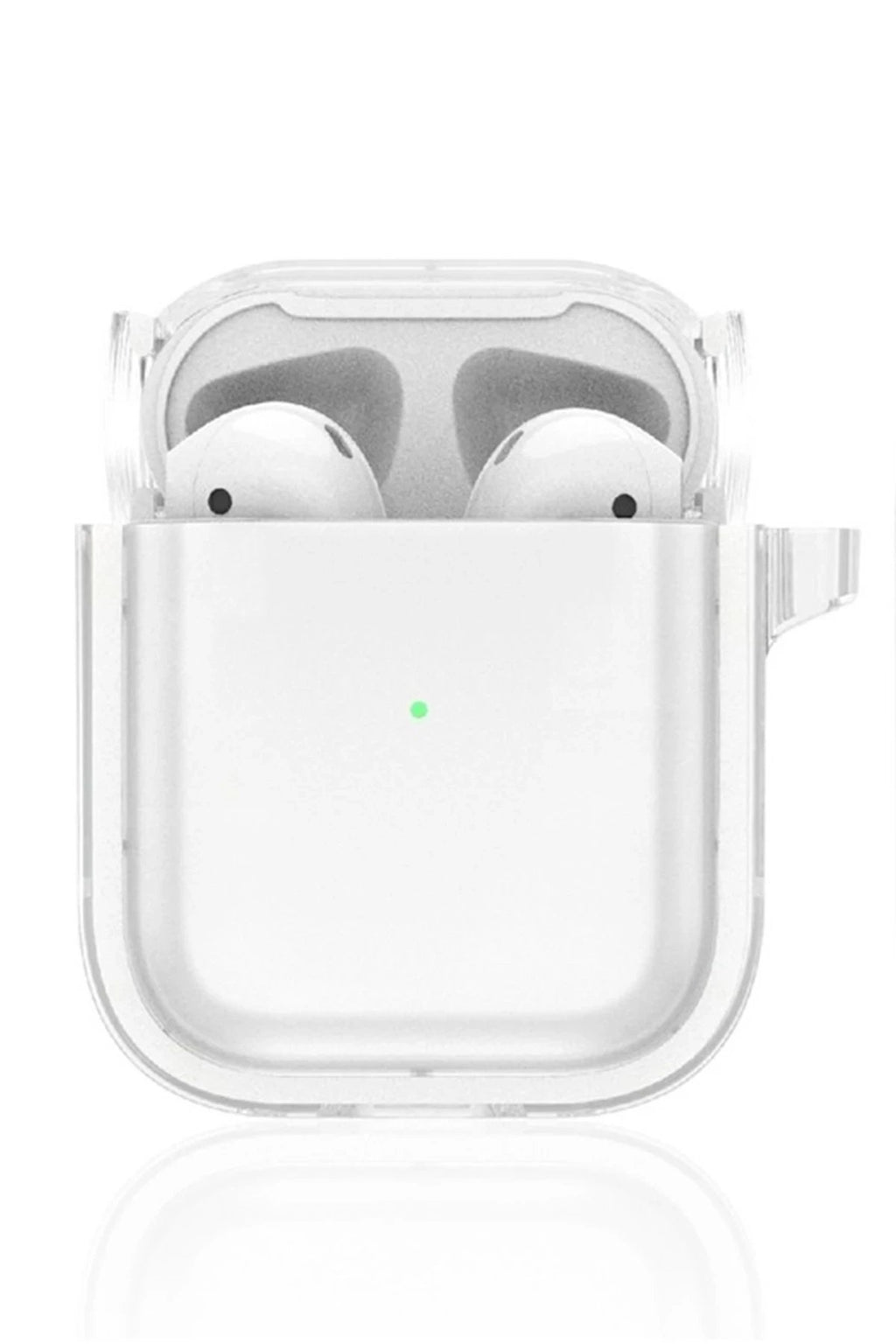 Airpods 4 (4.nesil) Shiny Şeffaf Kılıf - Beyaz-(5796)