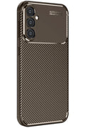 Samsung Galaxy A26 Kılıf Auto Focus Karbon Kapak - Kahverengi-(5796)