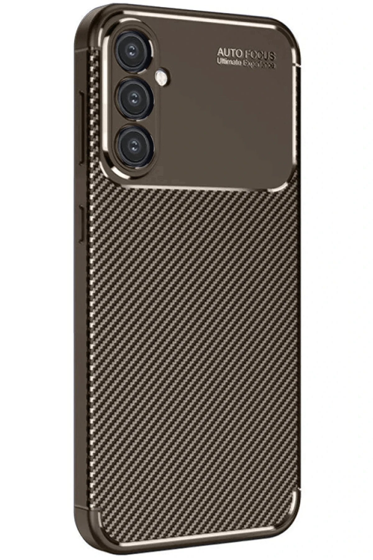 Samsung Galaxy A26 Kılıf Auto Focus Karbon Kapak - Kahverengi-(5796)