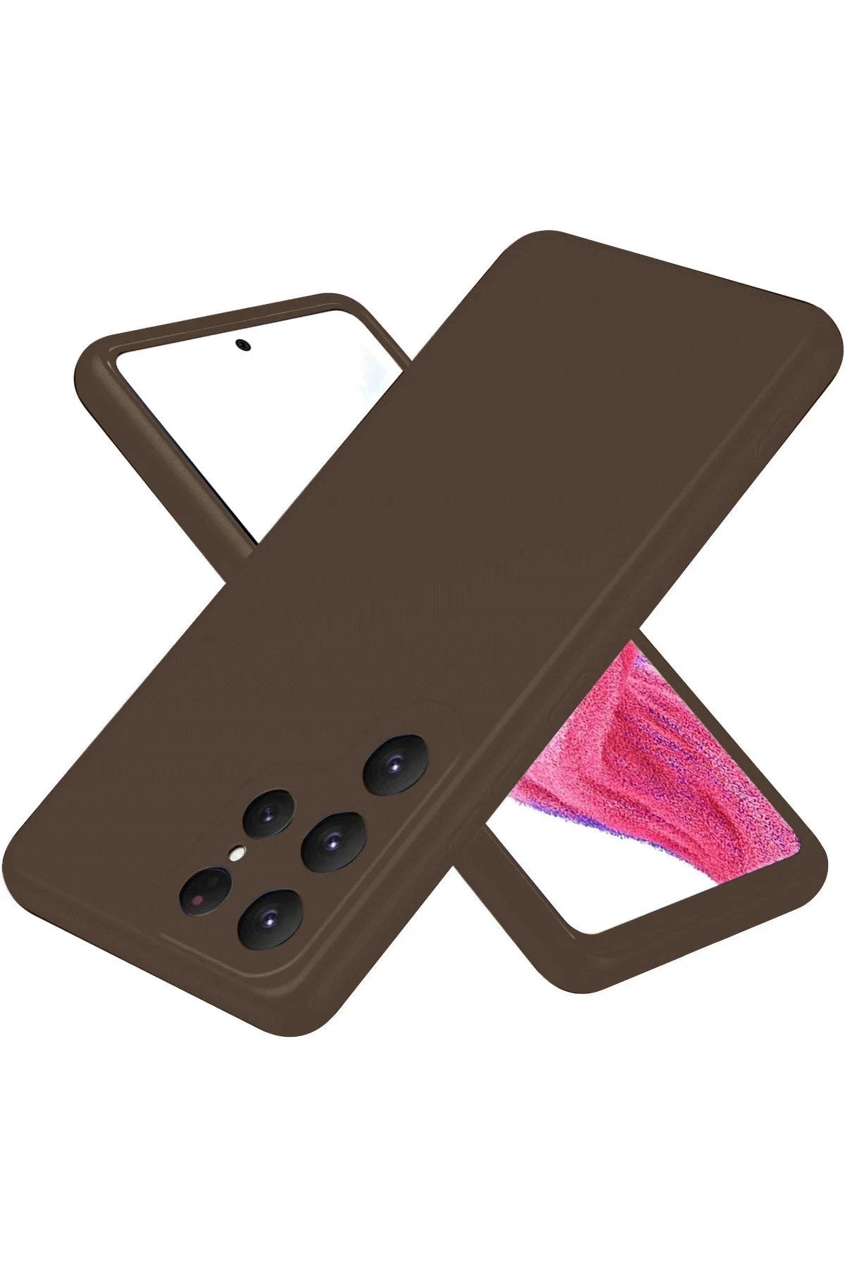 Samsung Galaxy S25 Ultra Kılıf First Silikon - Kahverengi-(5796)