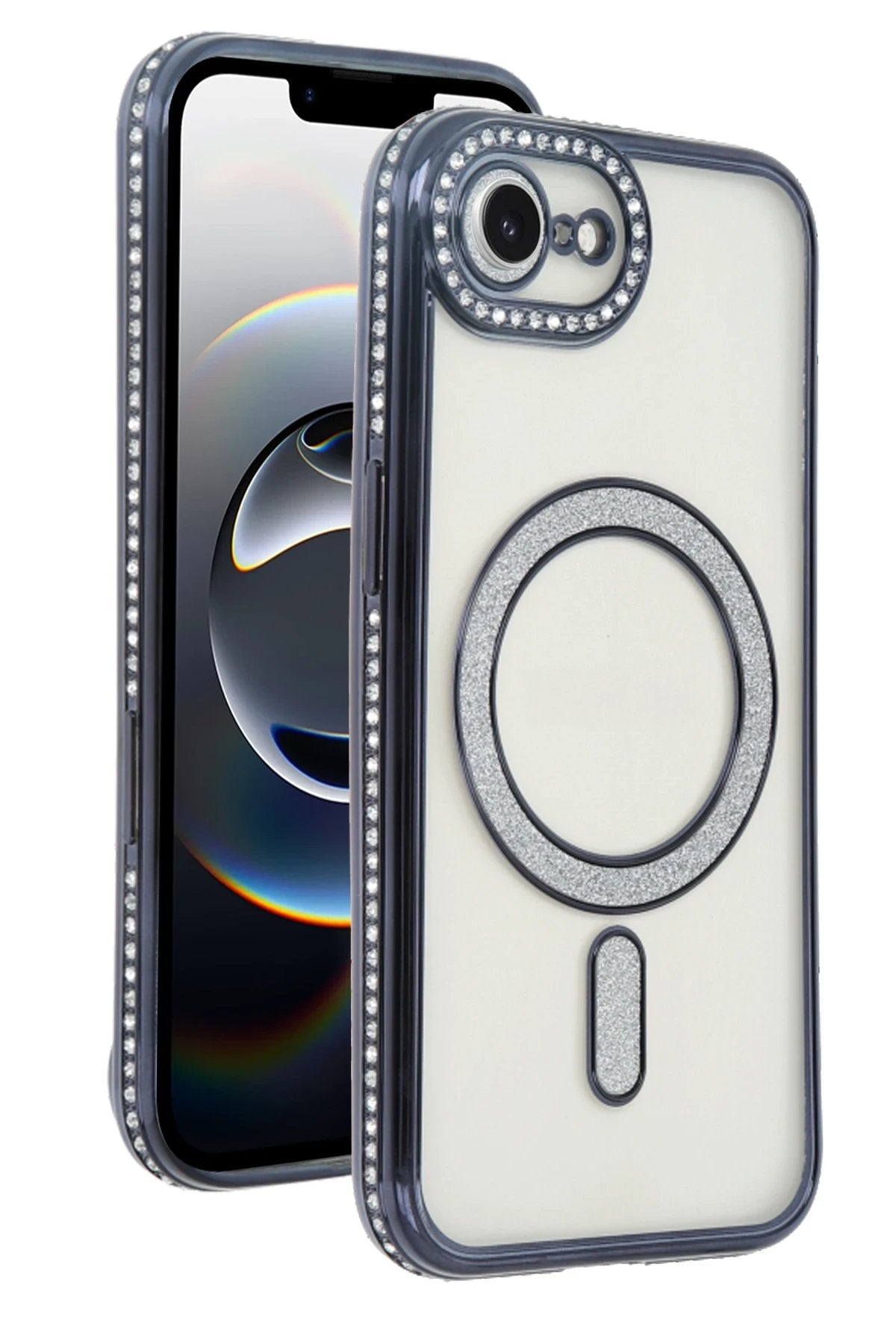 Apple iPhone 16E Joke Simli Magneticsafe Kılıf - Siyah-(5796)