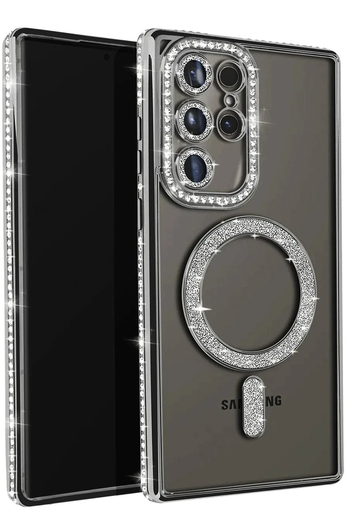 Samsung Galaxy S23 Ultra Joke Simli Magneticsafe Kılıf - Siyah-(5796)