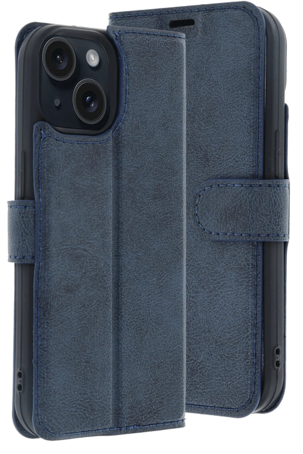 Apple iPhone 15 Trend S Plus Kapaklı Kılıf - Lacivert-(5796)