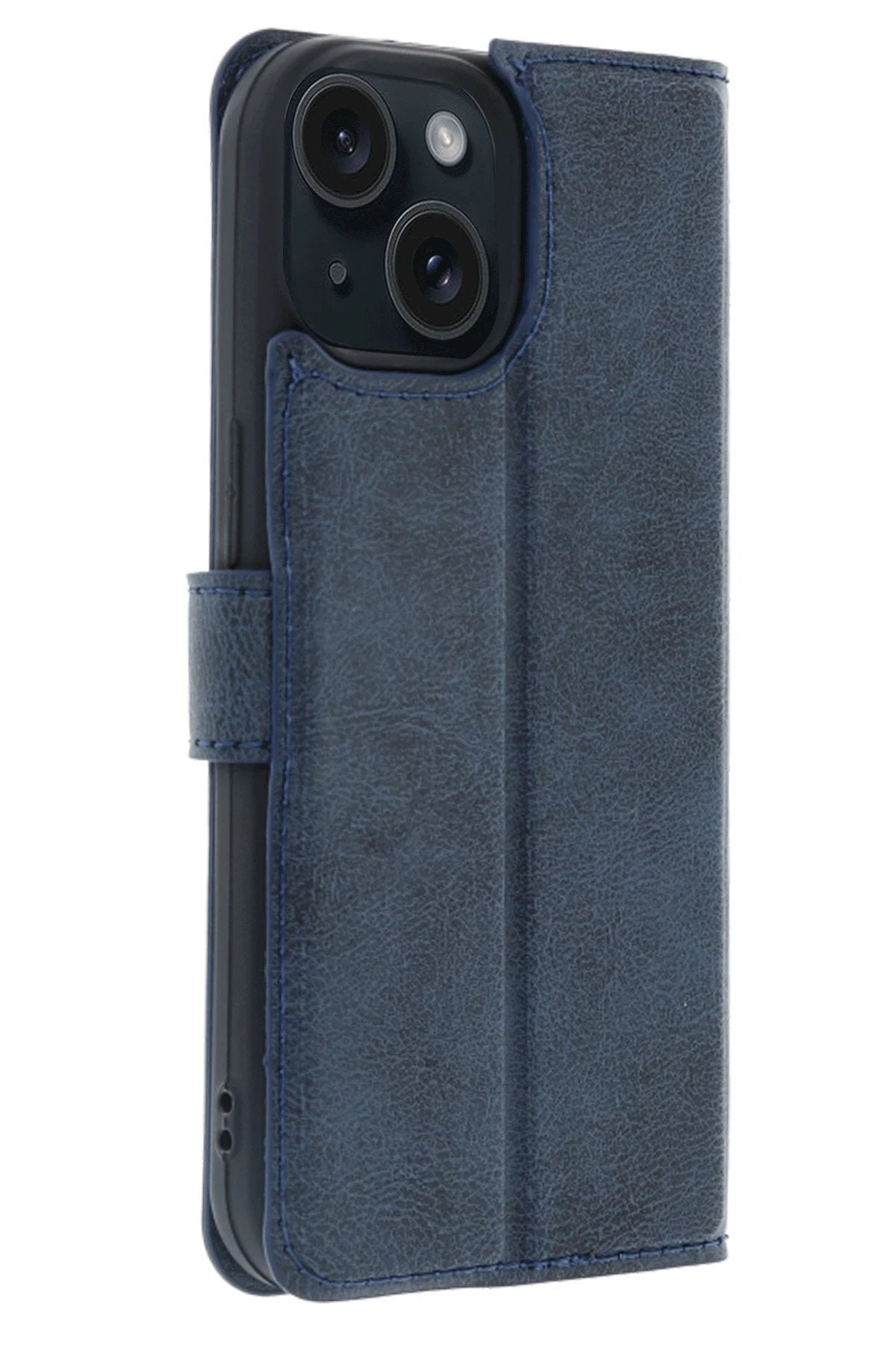 Apple iPhone 15 Trend S Plus Kapaklı Kılıf - Lacivert-(5796)