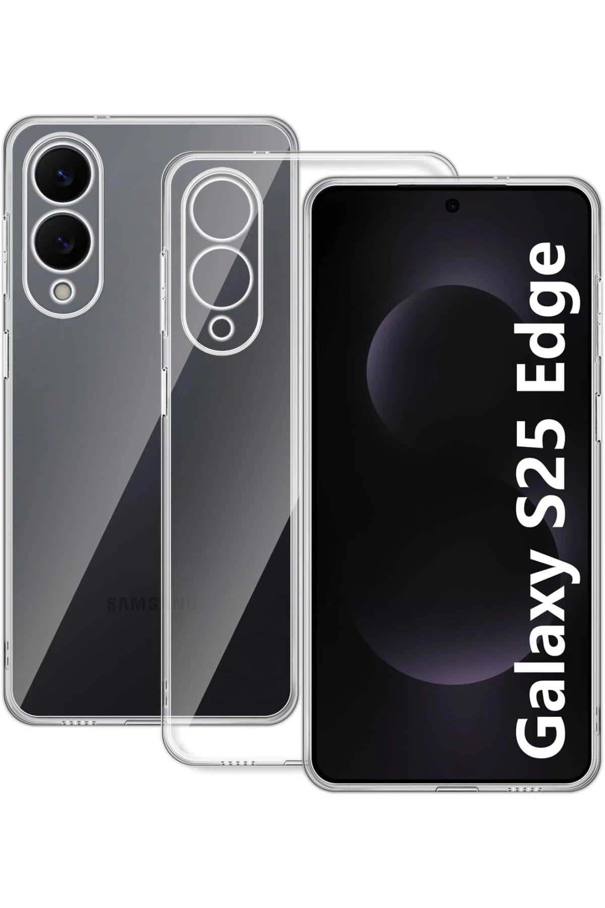 Samsung Galaxy S25 Edge Kılıf Lüx Şeffaf Silikon-(5796)