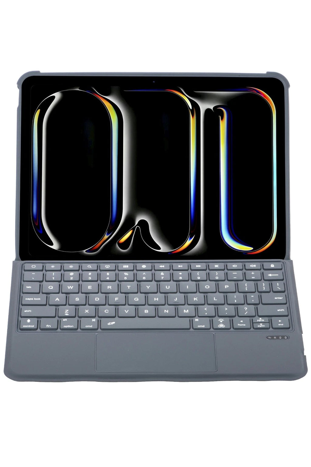 T5510D iPad Pro 13 (2024) Kılıf Palermo Ledli Klavyeli Standlı Tablet Kılıfı - Siyah-(5796)