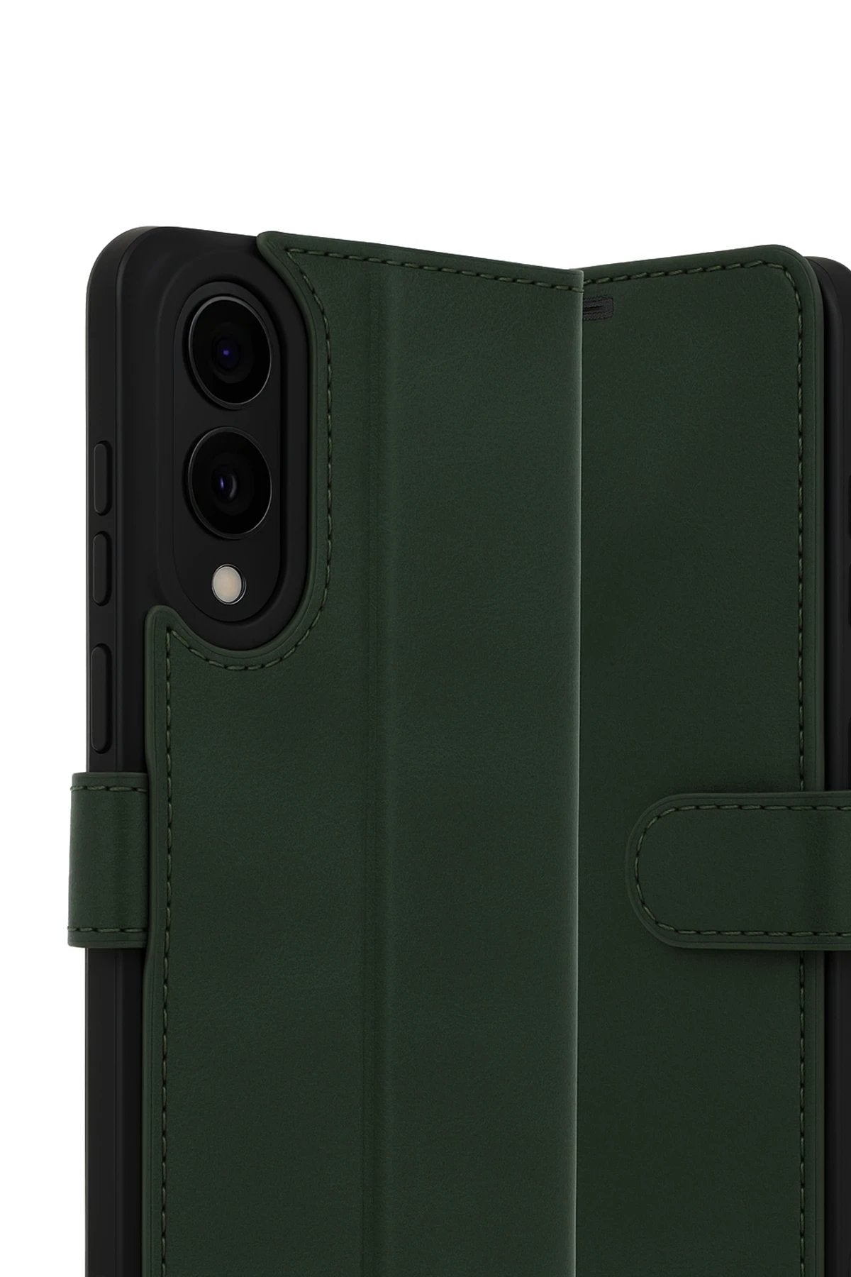 Samsung Galaxy S25 Edge Trend S Plus Kapaklı Kılıf - Koyu Yeşil-(5796)