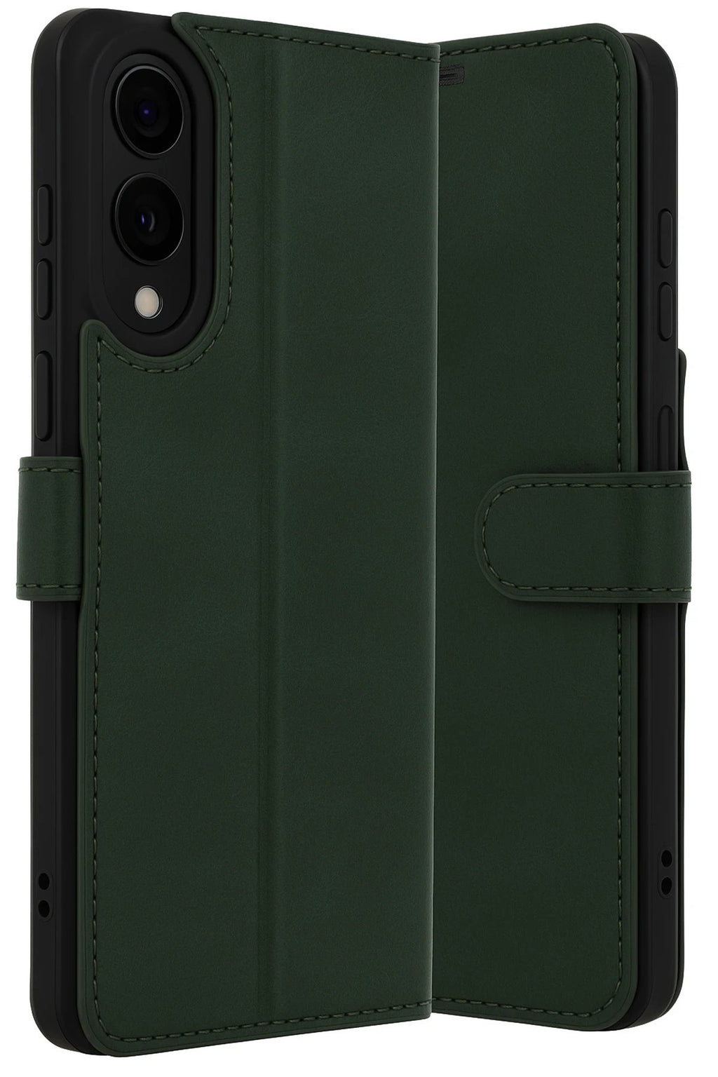 Samsung Galaxy S25 Edge Trend S Plus Kapaklı Kılıf - Koyu Yeşil-(5796)