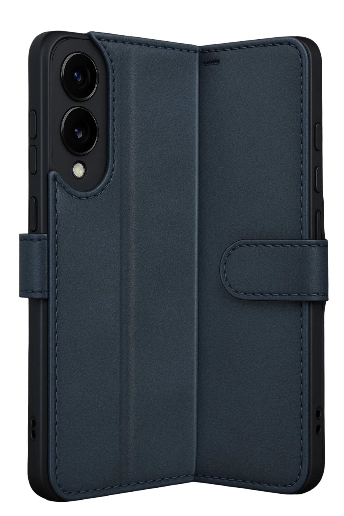 Samsung Galaxy S25 Edge Trend S Plus Kapaklı Kılıf - Lacivert-(5796)