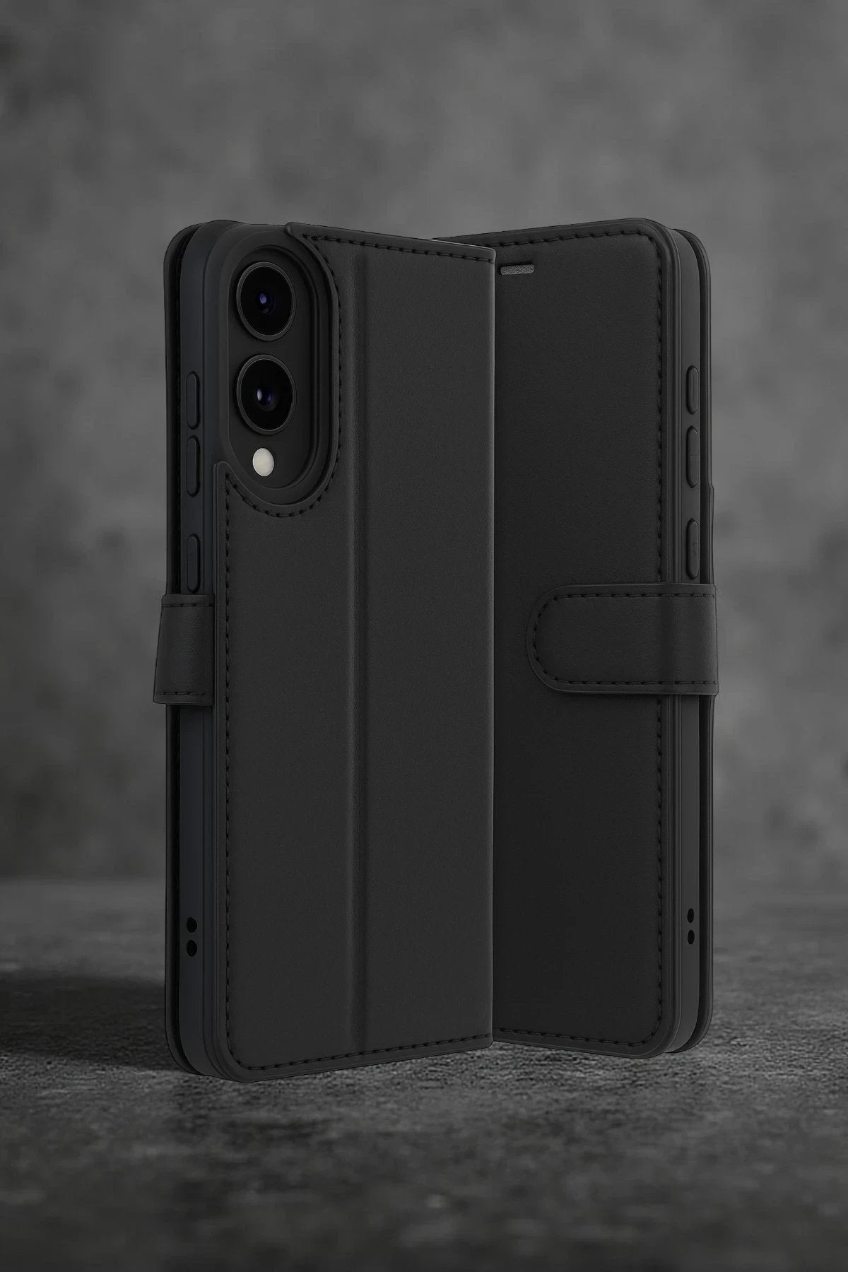 Samsung Galaxy S25 Edge Trend S Plus Kapaklı Kılıf - Siyah-(5796)