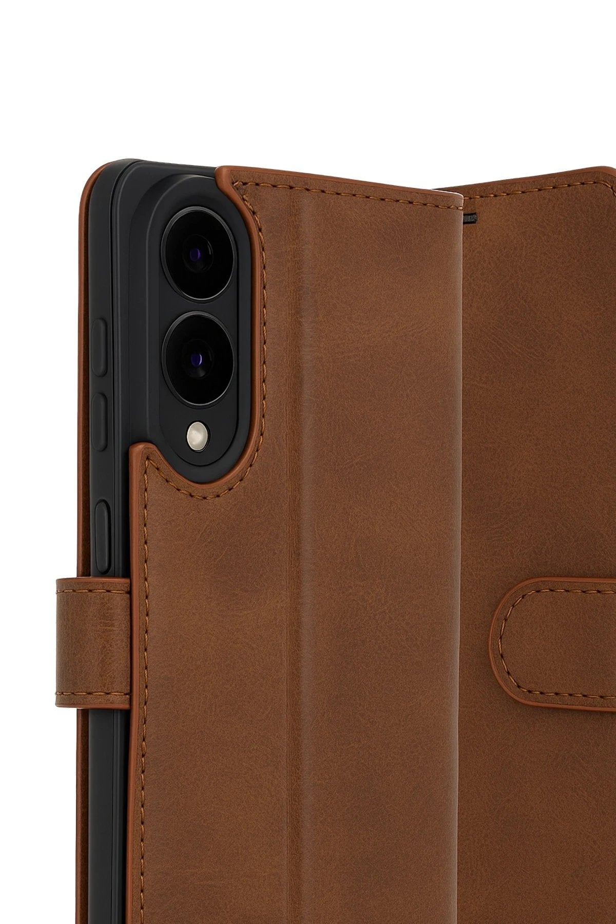 Samsung Galaxy S25 Edge Trend S Plus Kapaklı Kılıf - Taba-(5796)