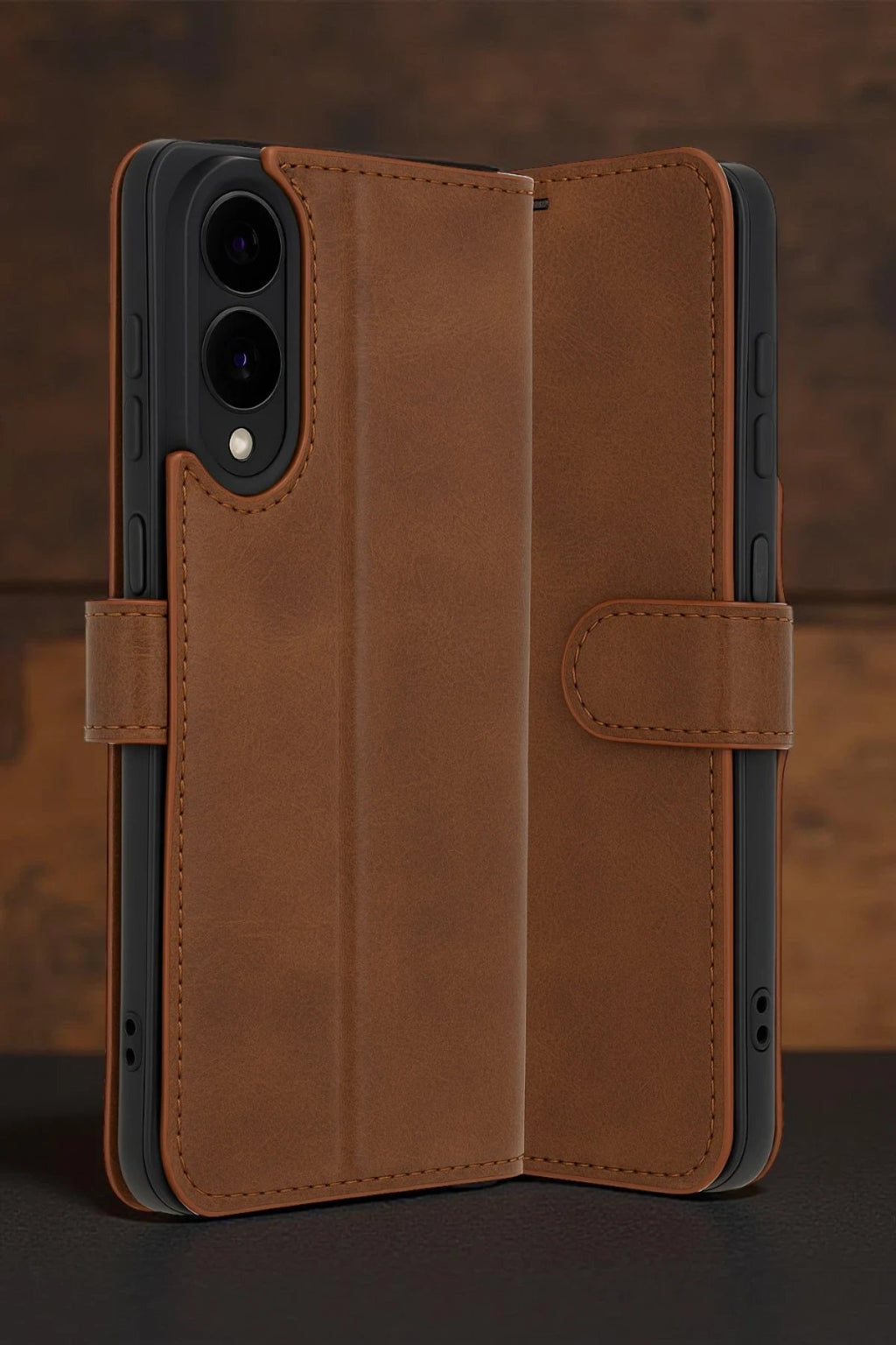 Samsung Galaxy S25 Edge Trend S Plus Kapaklı Kılıf - Taba-(5796)