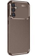 Samsung Galaxy S24 FE Kılıf Auto Focus Karbon Kapak - Kahverengi-(5796)