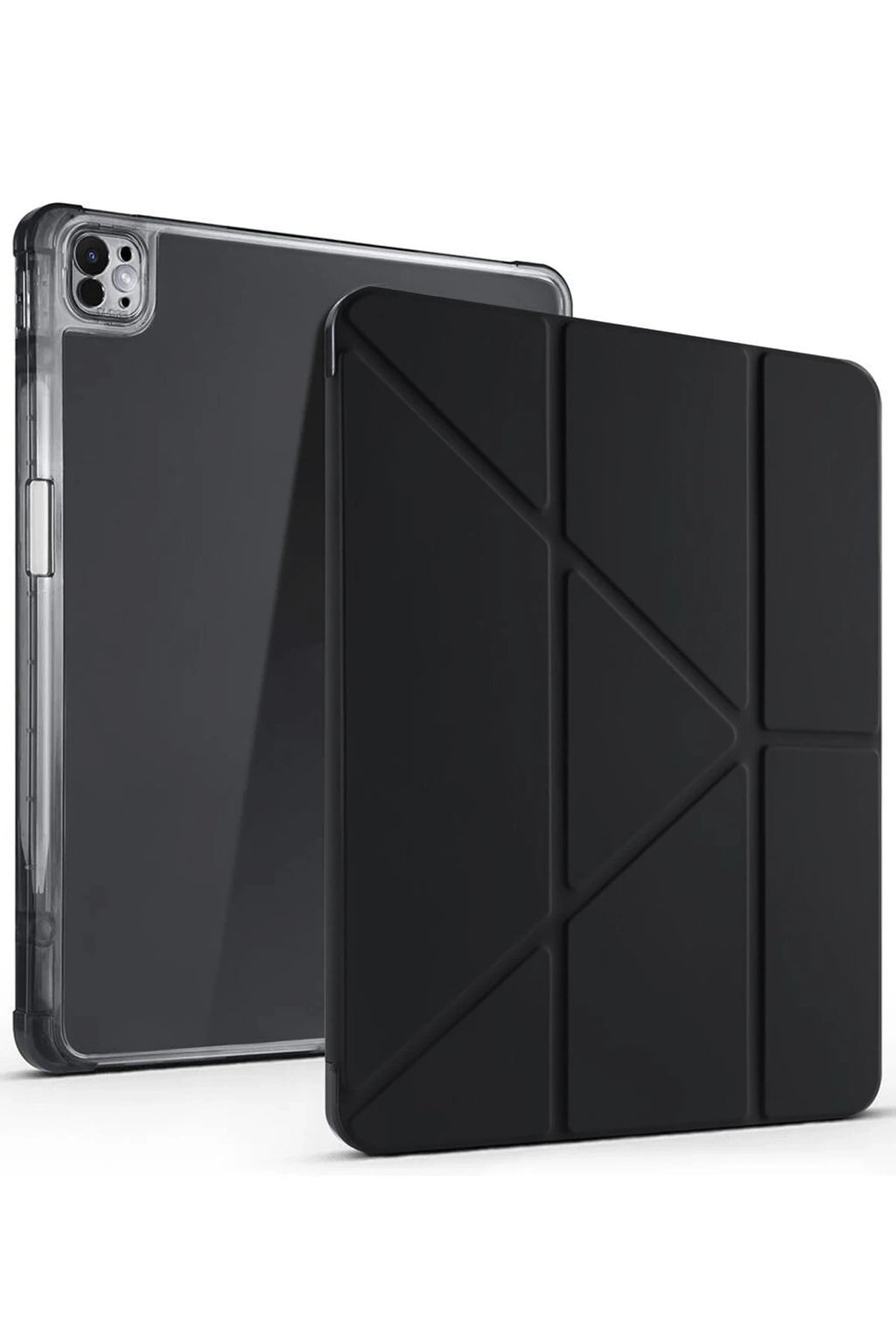 iPad Air 13 (2024) Kılıf Kalemlikli Mars Tablet Kılıfı - Siyah-(5796)