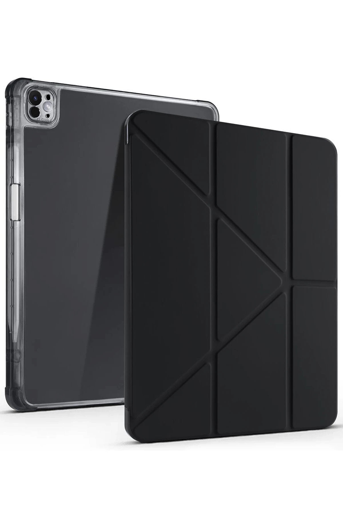 iPad Air 13 (2024) Kılıf Kalemlikli Mars Tablet Kılıfı - Siyah-(5796)