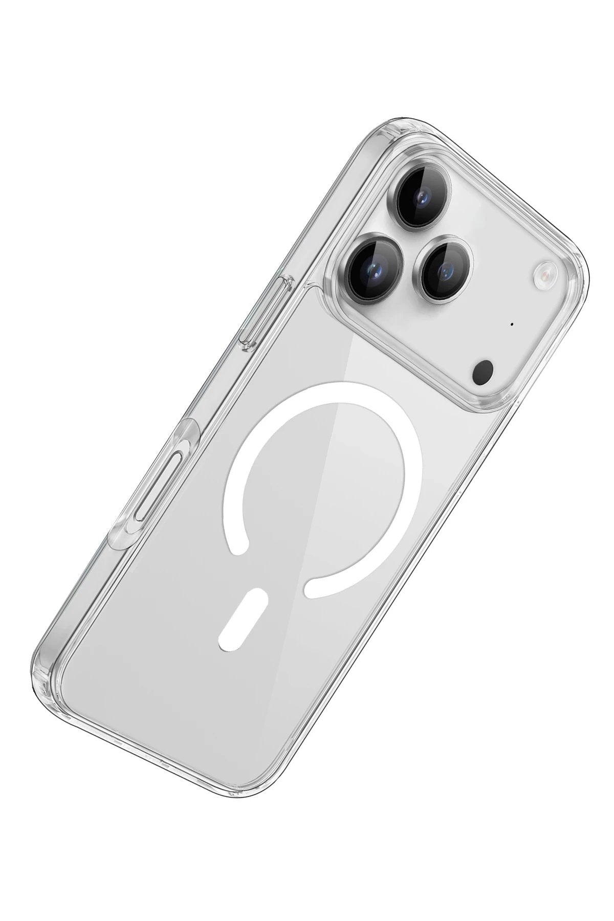 iPhone 17 Pro Kılıf Pc Real Magsafe Kapak - Şeffaf-(5796)