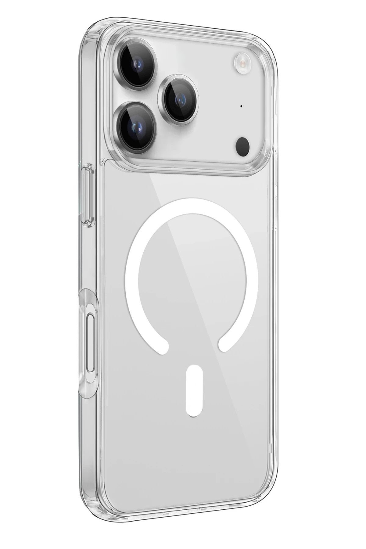 iPhone 17 Pro Max Kılıf Pc Real Magsafe Kapak - Şeffaf-(5796)