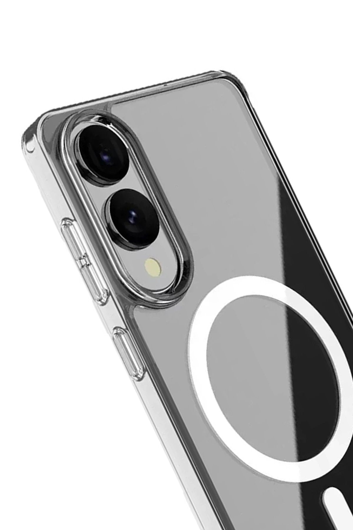 Samsung Galaxy S25 Edge Kılıf Magneticsafe Şeffaf Silikon - Şeffaf-(5796)