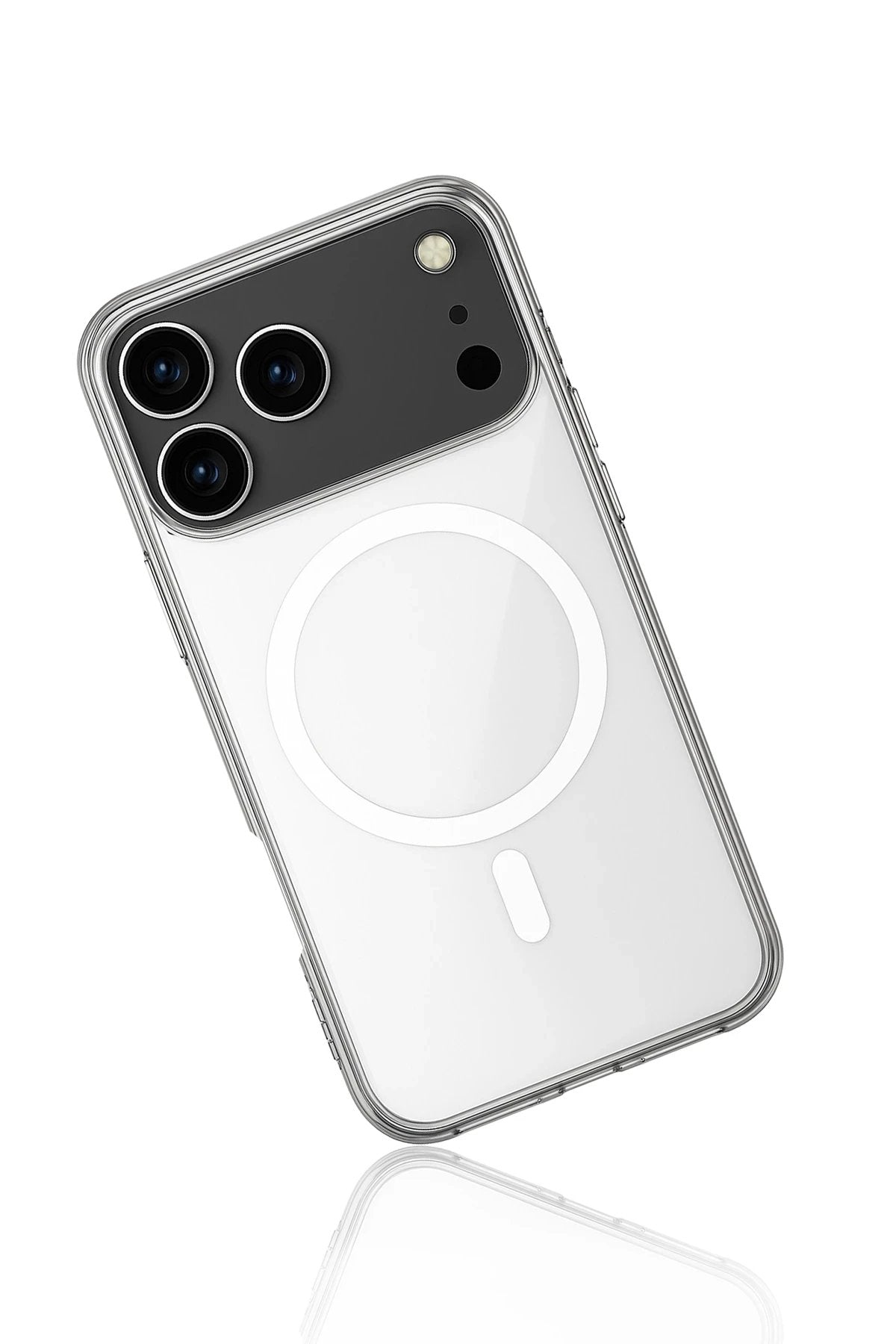 iPhone 17 Pro Kılıf Magneticsafe Şeffaf Silikon - Şeffaf-(5796)