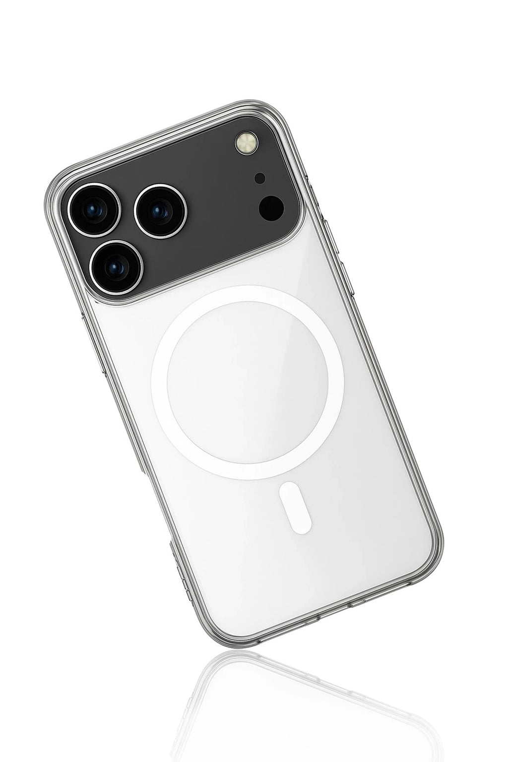 iPhone 17 Pro Max Kılıf Magneticsafe Şeffaf Silikon - Şeffaf-(5796)