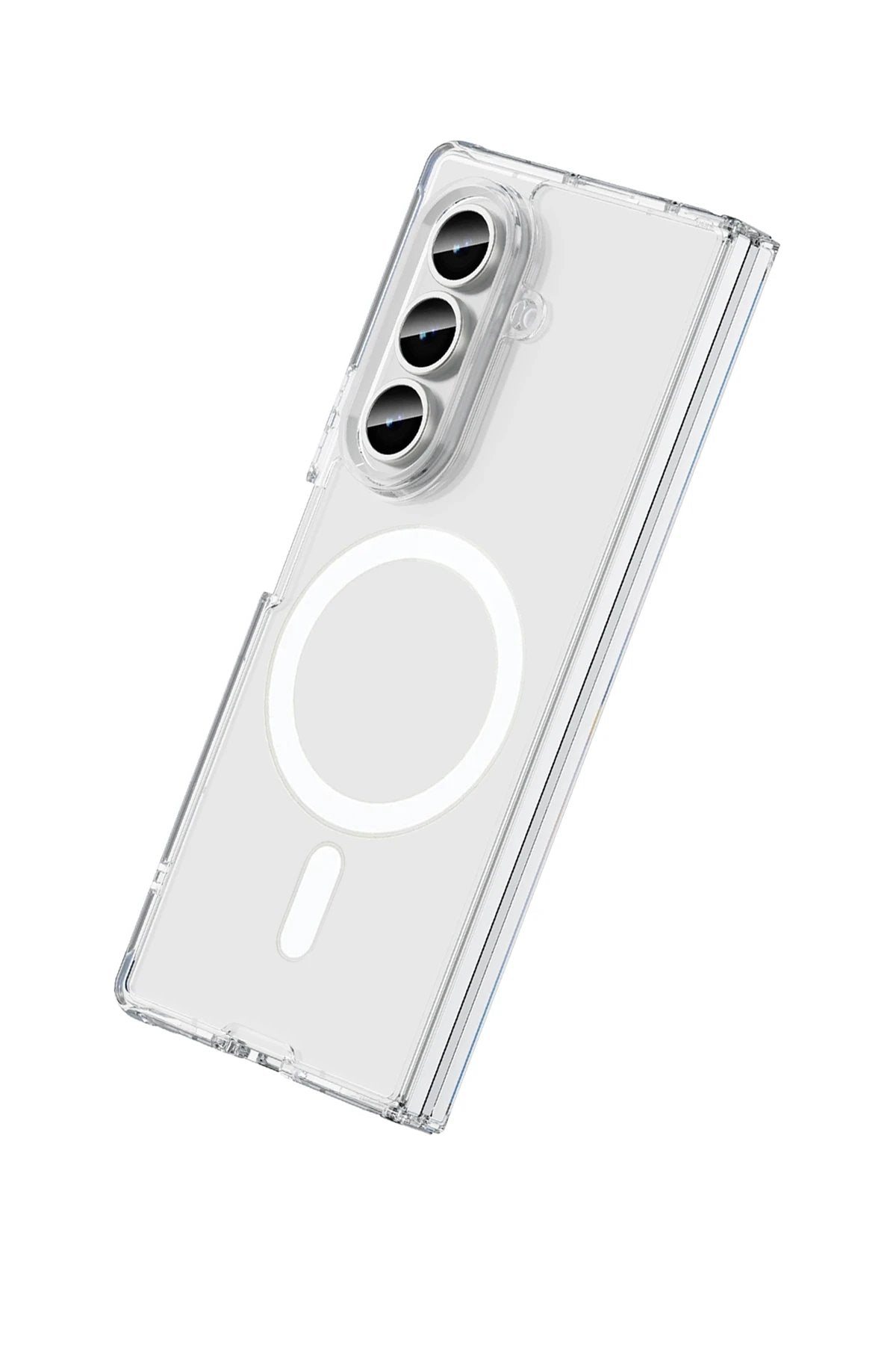 Samsung Galaxy Z Fold 7 Kılıf Magneticsafe Şeffaf Silikon - Şeffaf-(5796)