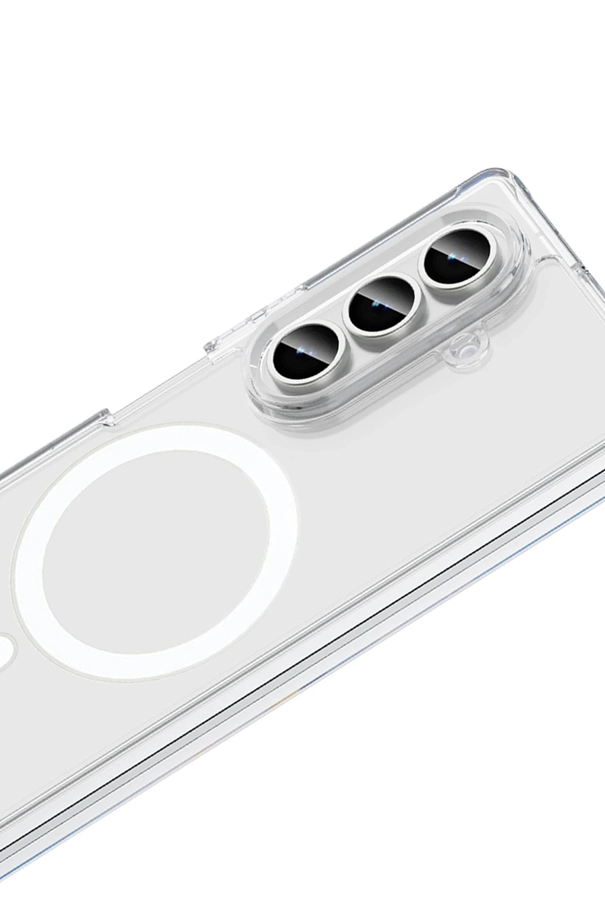 Samsung Galaxy Z Fold 7 Kılıf Magneticsafe Şeffaf Silikon - Şeffaf-(5796)