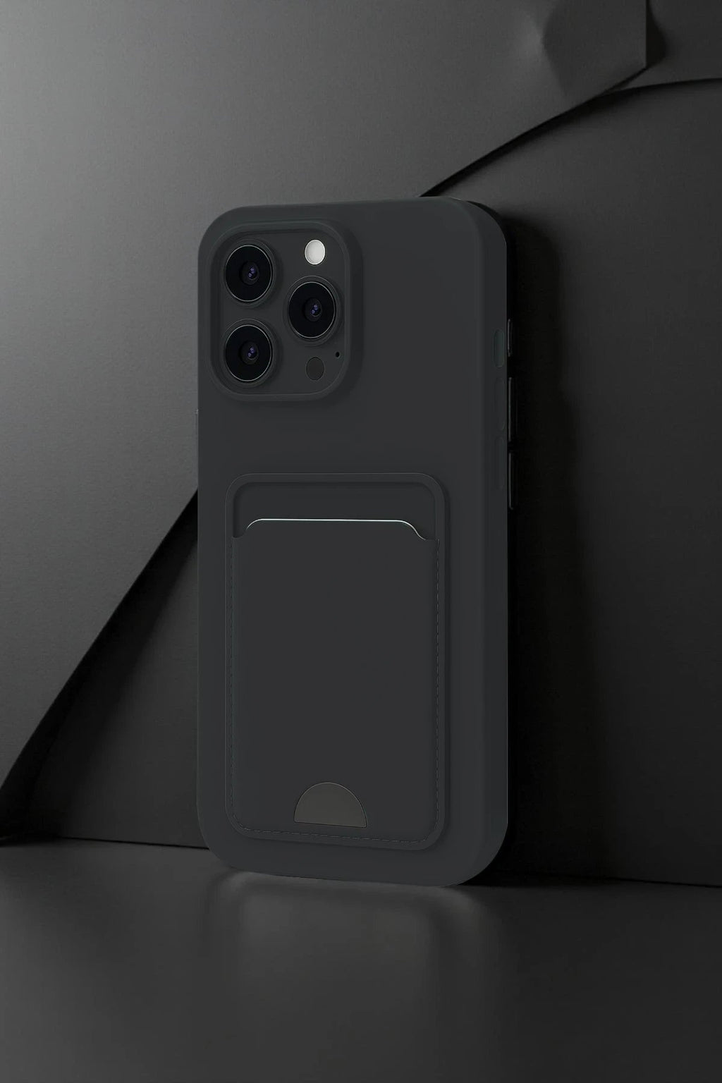 iPhone 16 Pro Kılıf Kelvin Kartvizitli Silikon - Derin Mor-(5796)