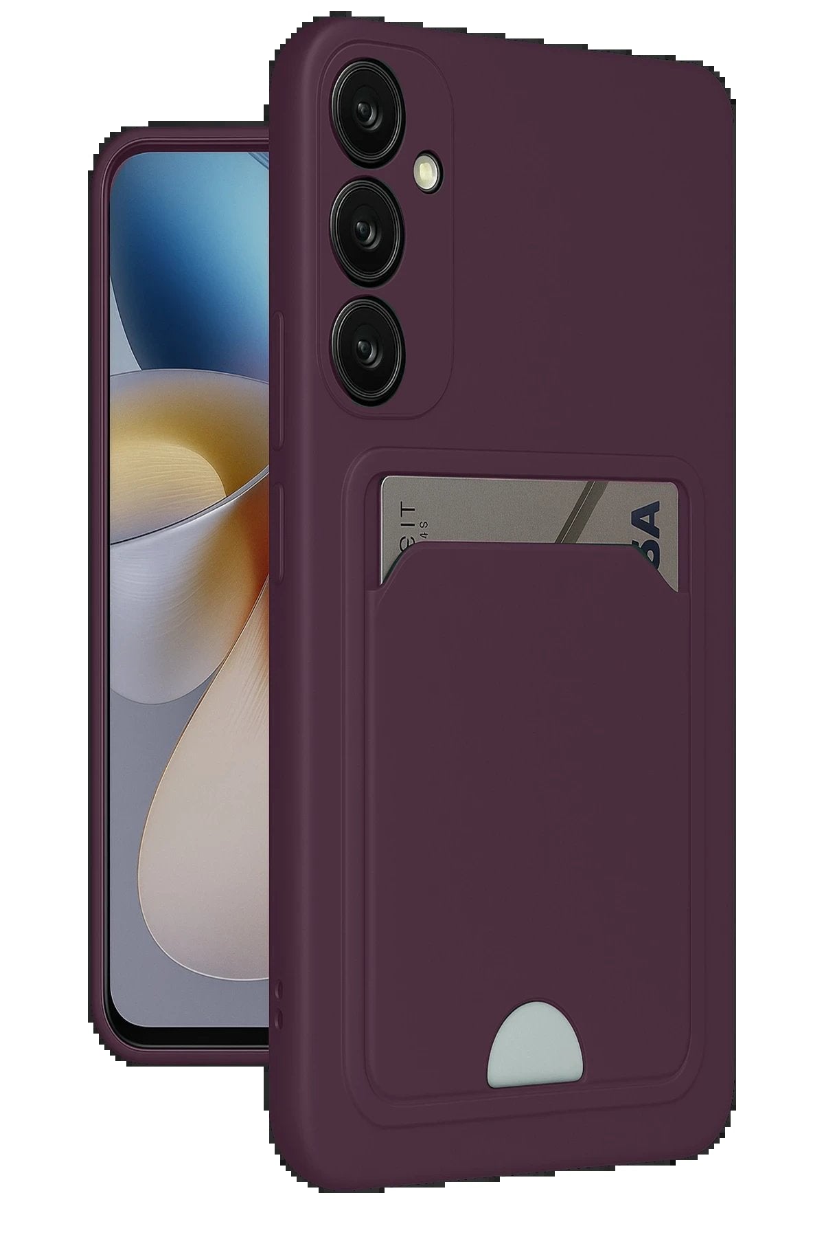 Samsung Galaxy A26 Kılıf Kelvin Kartvizitli Silikon - Derin Mor-(5796)