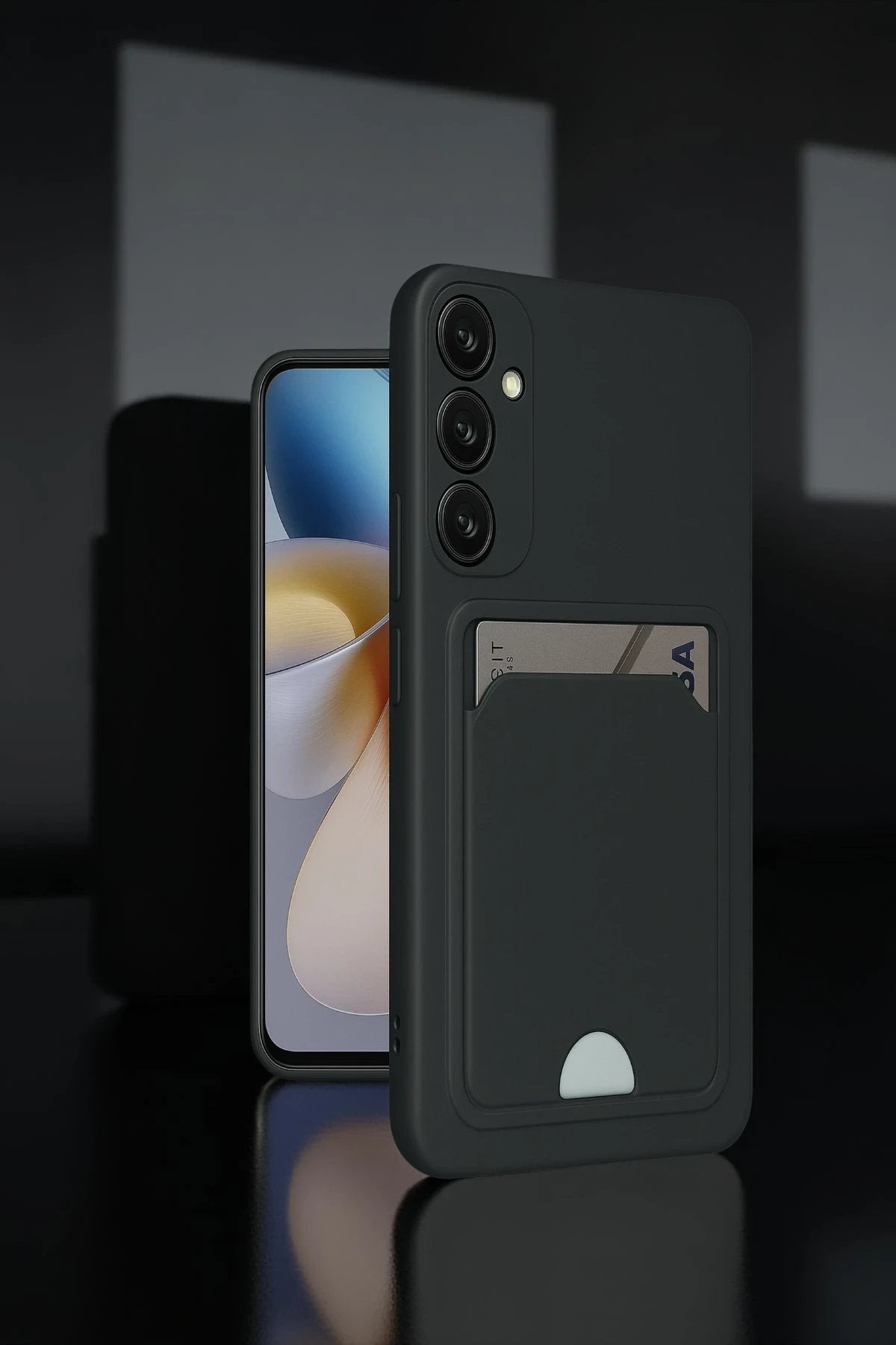 Samsung Galaxy A36 Kılıf Kelvin Kartvizitli Silikon - Bordo-(5796)