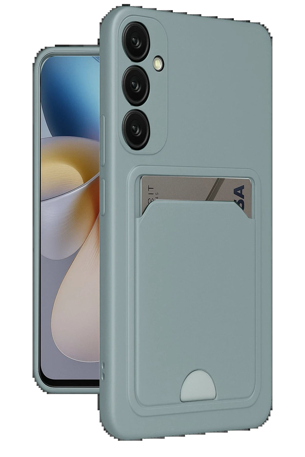 Samsung Galaxy A36 Kılıf Kelvin Kartvizitli Silikon - Açık Yeşil-(5796)