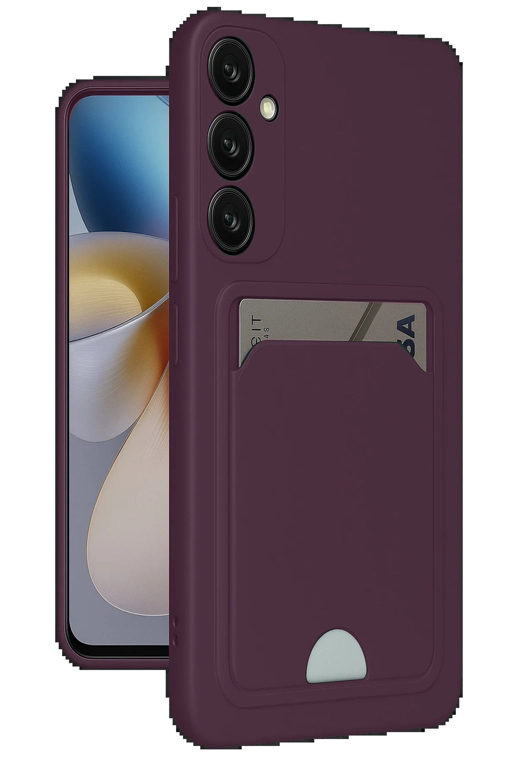 Samsung Galaxy A36 Kılıf Kelvin Kartvizitli Silikon - Derin Mor-(5796)