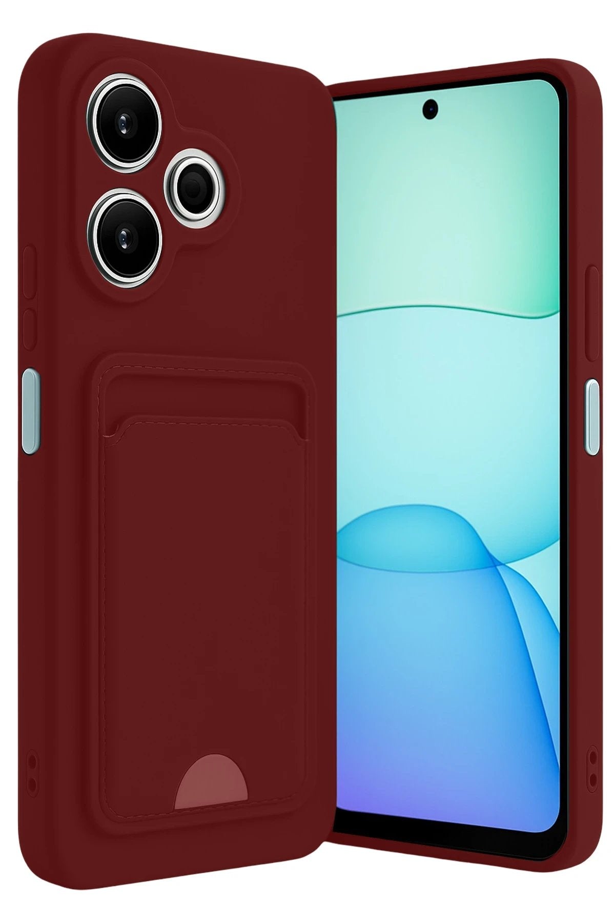 Xiaomi Redmi 13 4G Kılıf Kelvin Kartvizitli Silikon - Bordo-(5796)