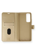 Huawei P Smart 2021 Kılıf Trend S Plus Kapaklı Kılıf - Gold-(5796)