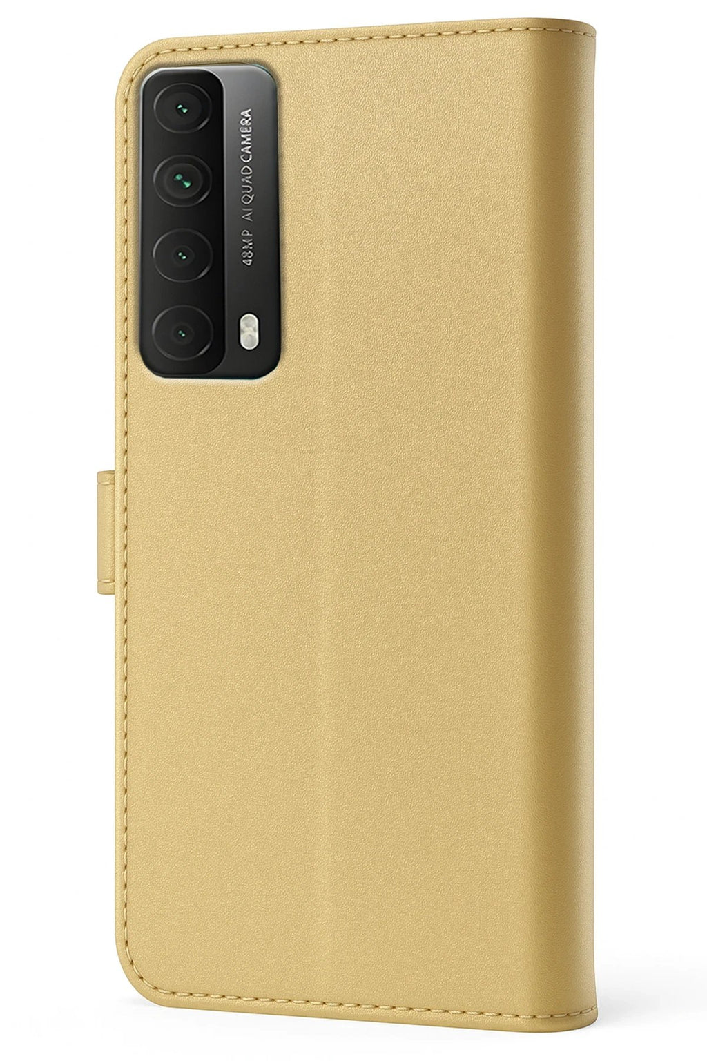 Huawei P Smart 2021 Kılıf Trend S Plus Kapaklı Kılıf - Gold-(5796)