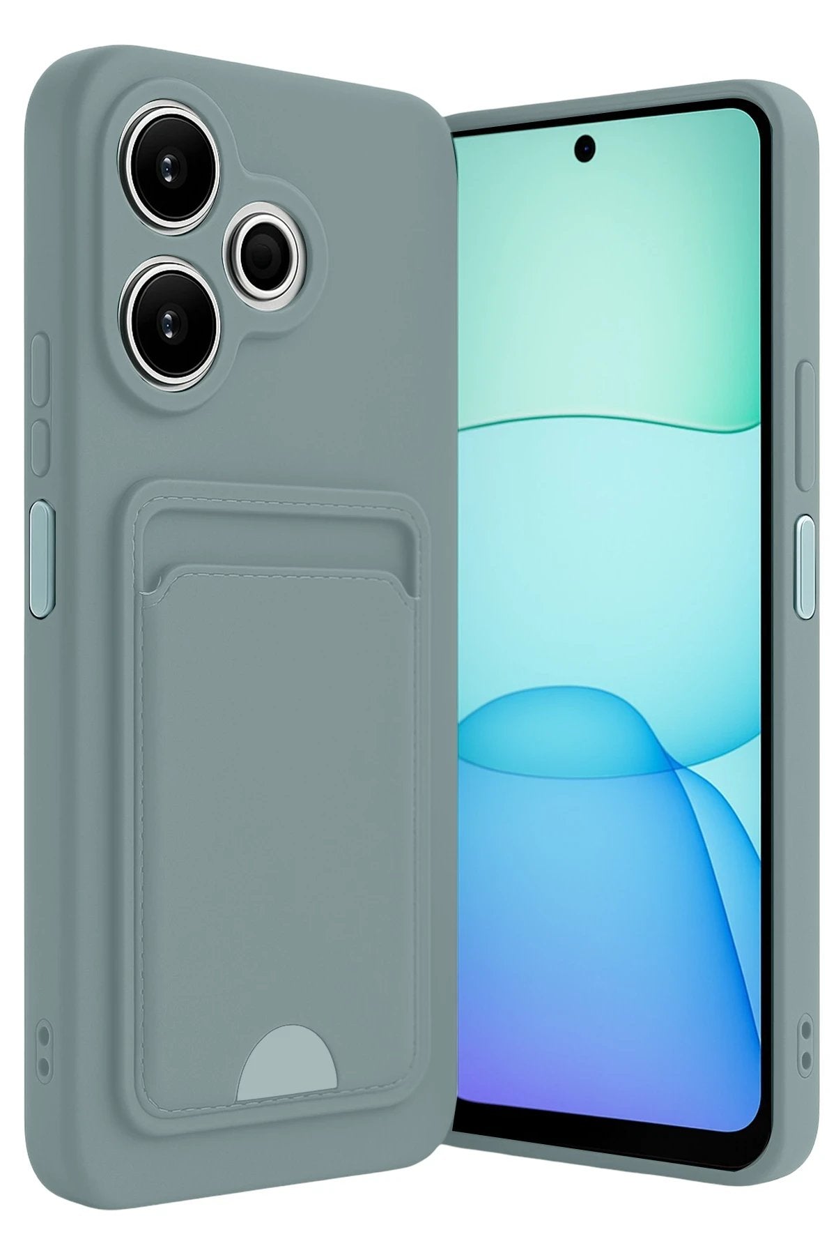 Xiaomi Redmi 13 4G Kılıf Kelvin Kartvizitli Silikon - Açık Yeşil-(5796)