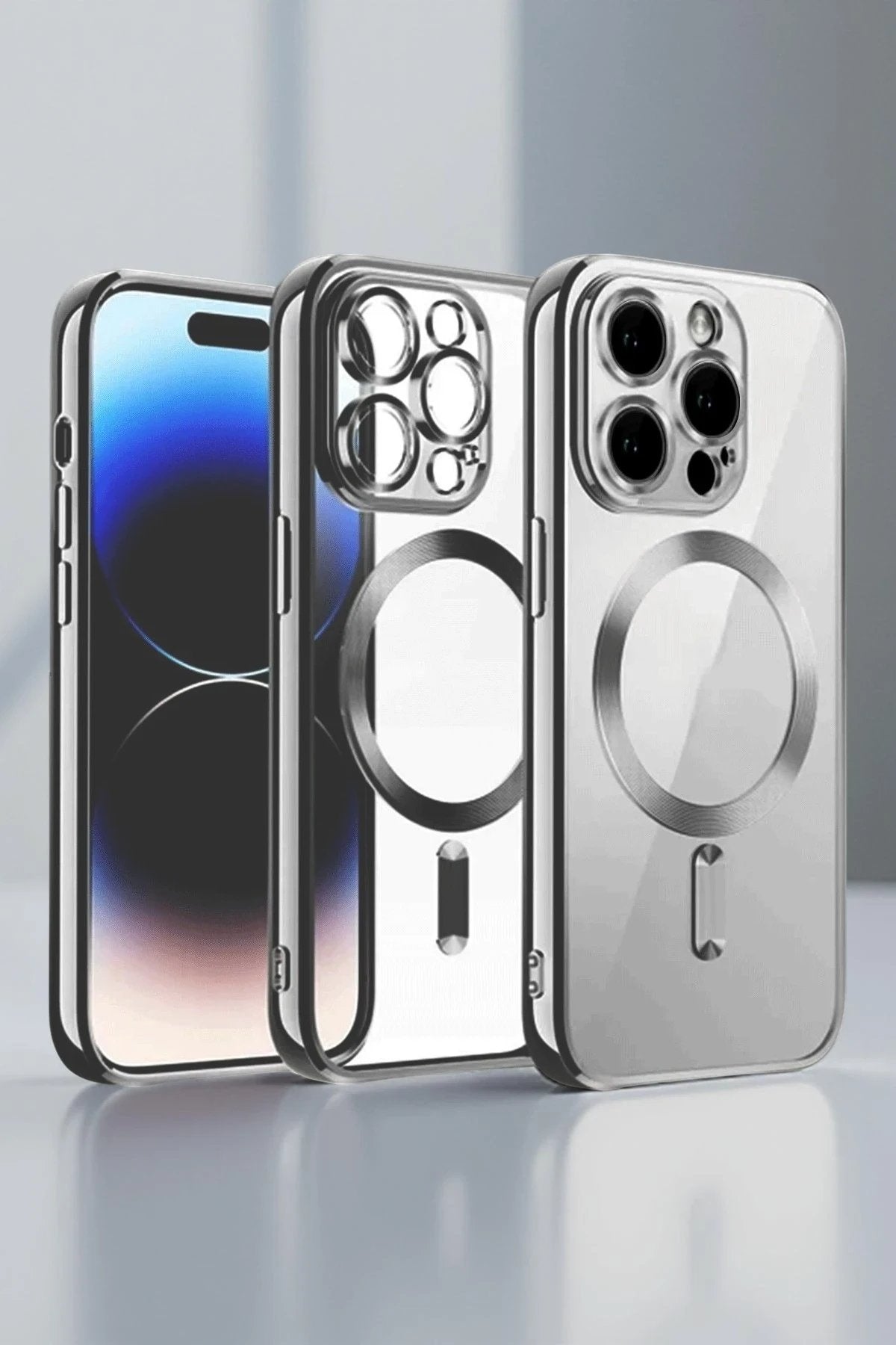 iPhone 13 Pro Max Kılıf Kross Magneticsafe Kapak - Titan Gri-(5796)