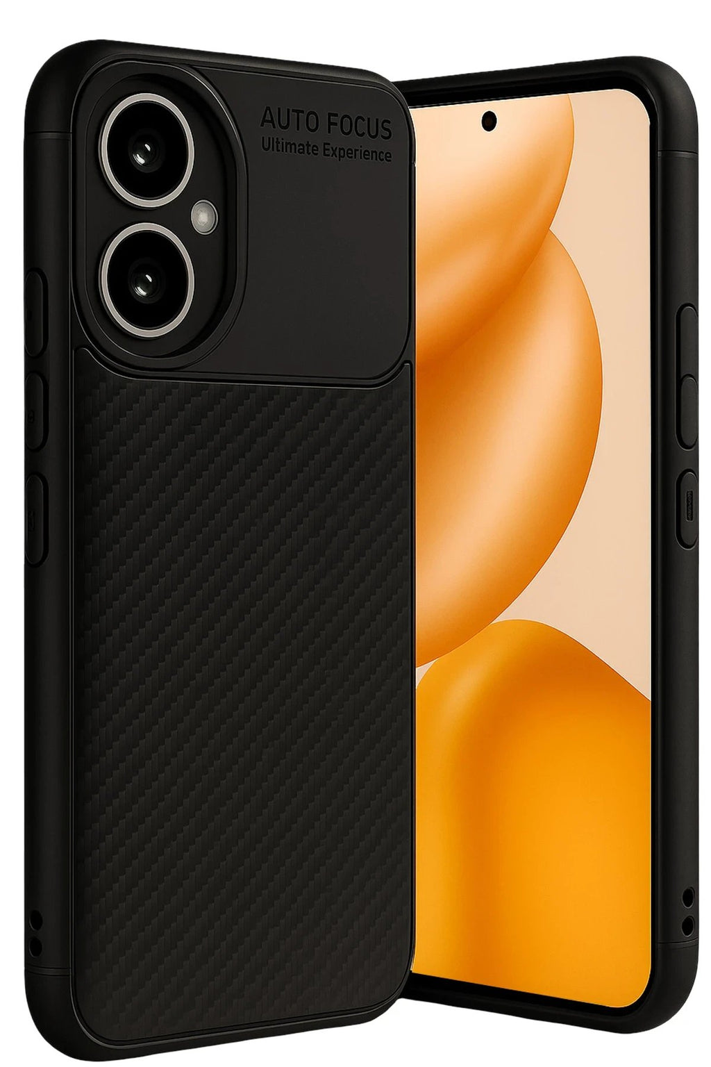 Honor 400 Kılıf Auto Focus Karbon Kapak - Siyah-(5796)