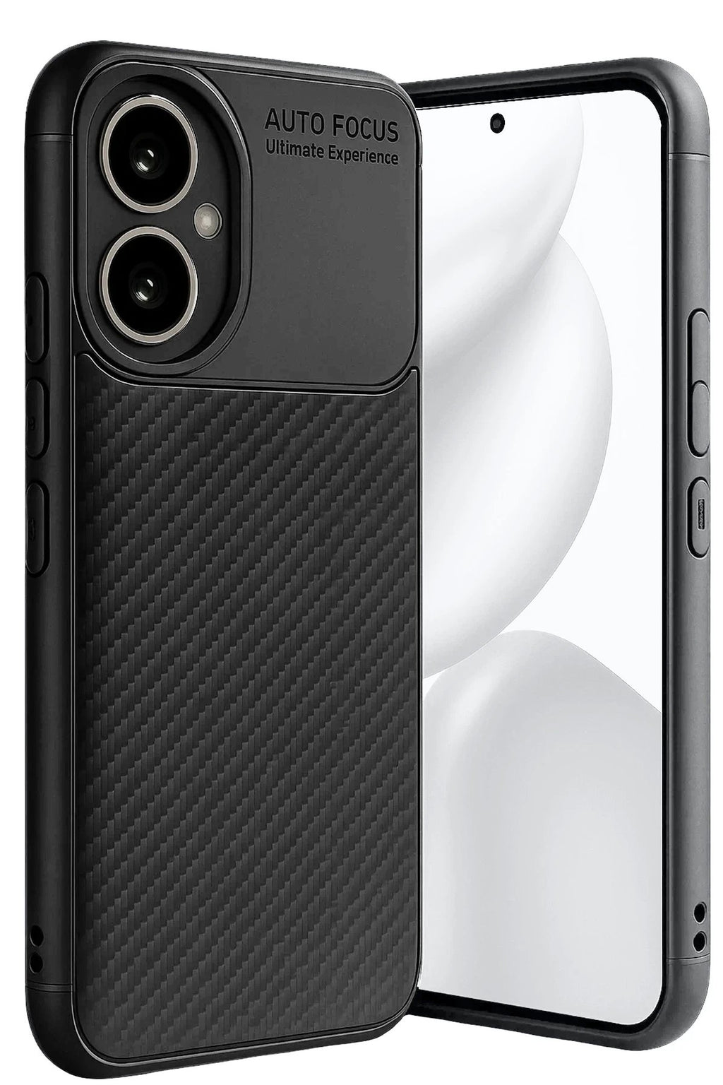 Honor 400 Kılıf Auto Focus Karbon Kapak - Siyah-(5796)