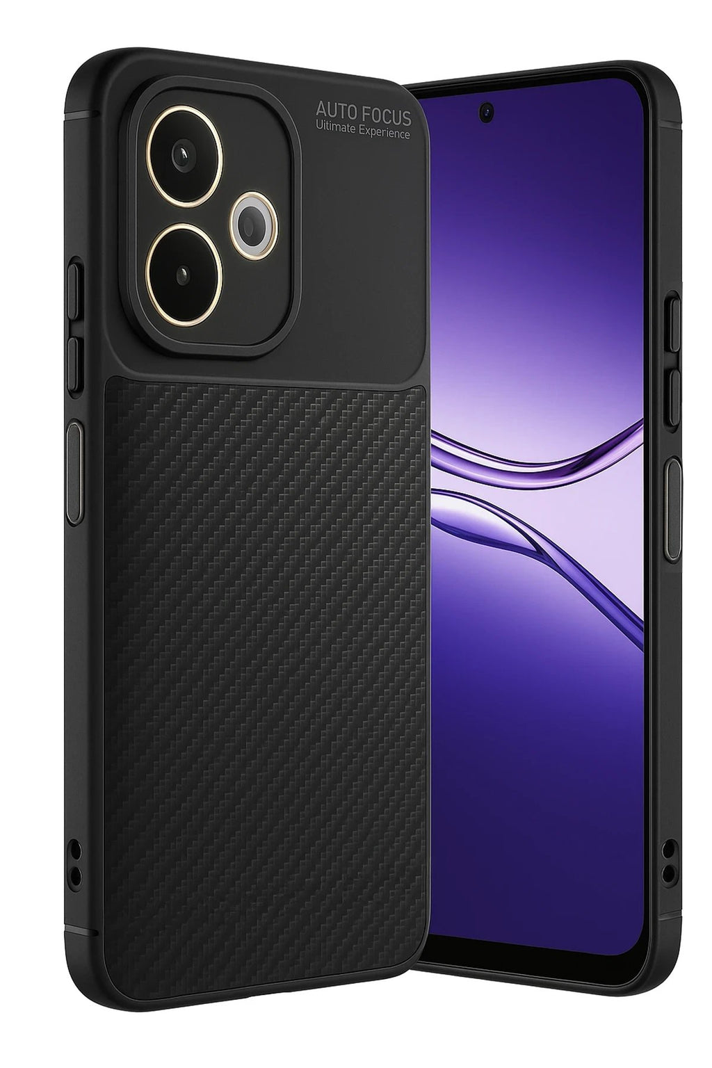 Oppo A5 Pro 4G Kılıf Auto Focus Karbon Kapak - Siyah-(5796)