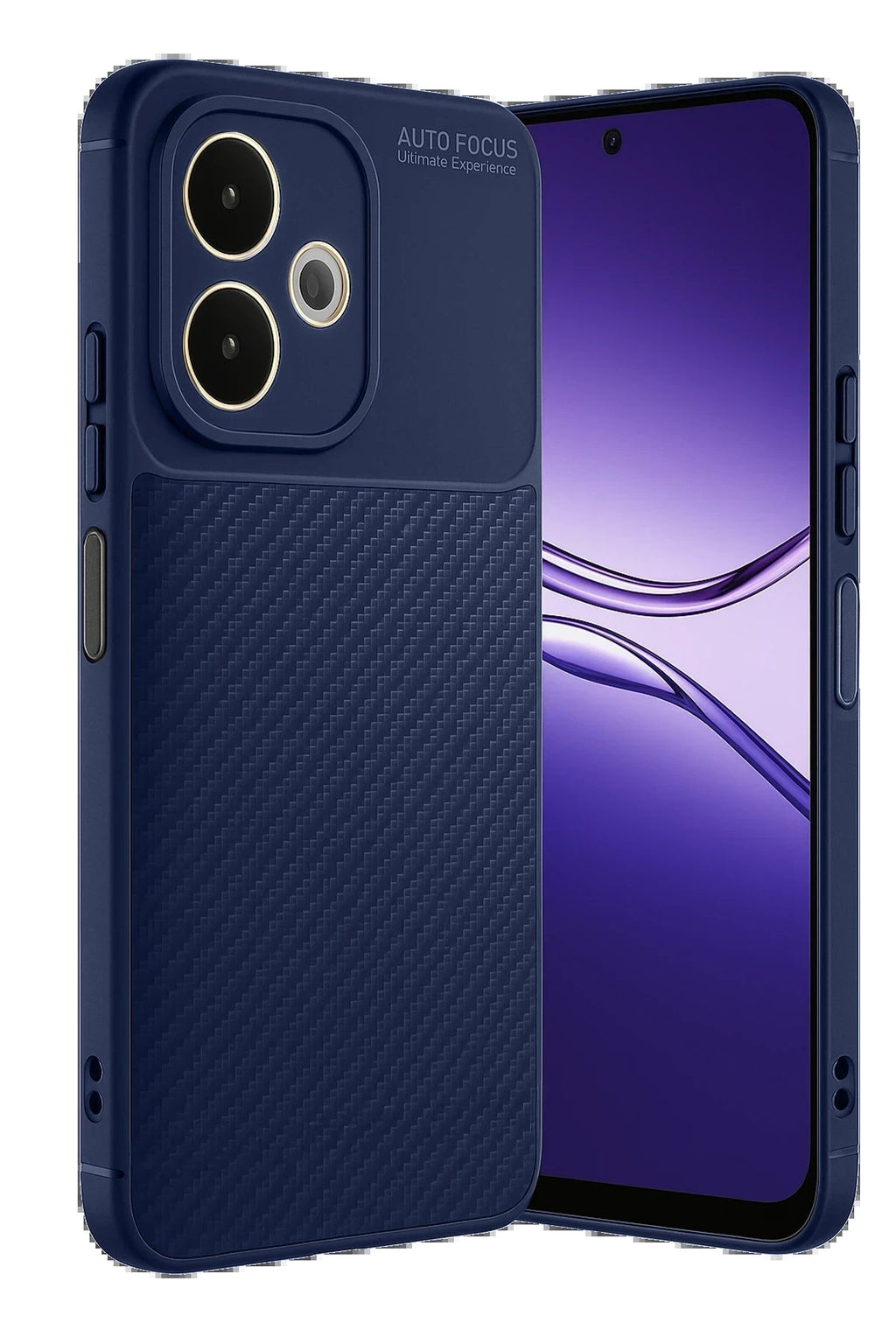 Oppo A5 Pro 4G Kılıf Auto Focus Karbon Kapak - Lacivert-(5796)