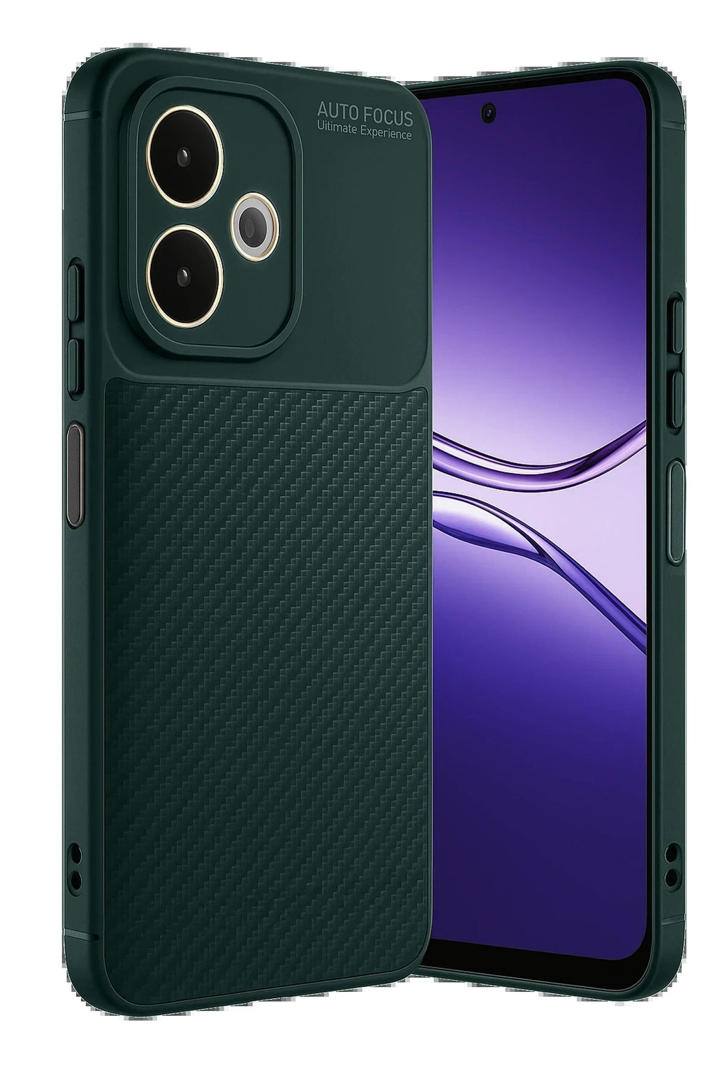 Oppo A5 Pro 4G Kılıf Auto Focus Karbon Kapak - Koyu Yeşil-(5796)