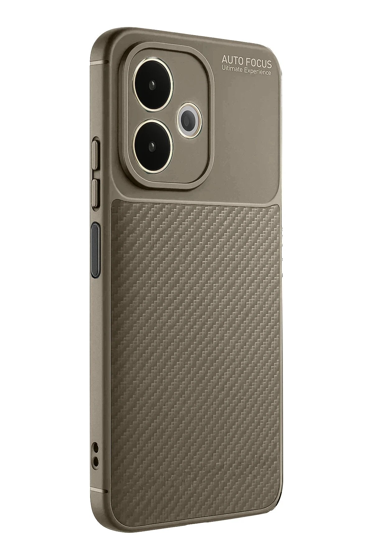 Oppo A5 Pro 4G Kılıf Auto Focus Karbon Kapak - Kahverengi-(5796)