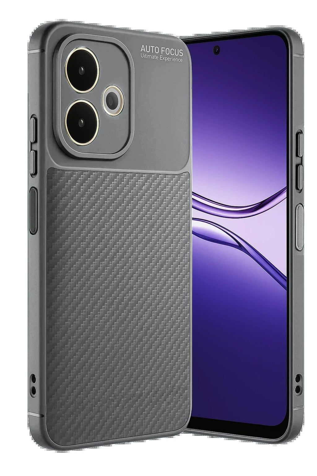 Oppo A5 Pro 4G Kılıf Auto Focus Karbon Kapak - Gri-(5796)