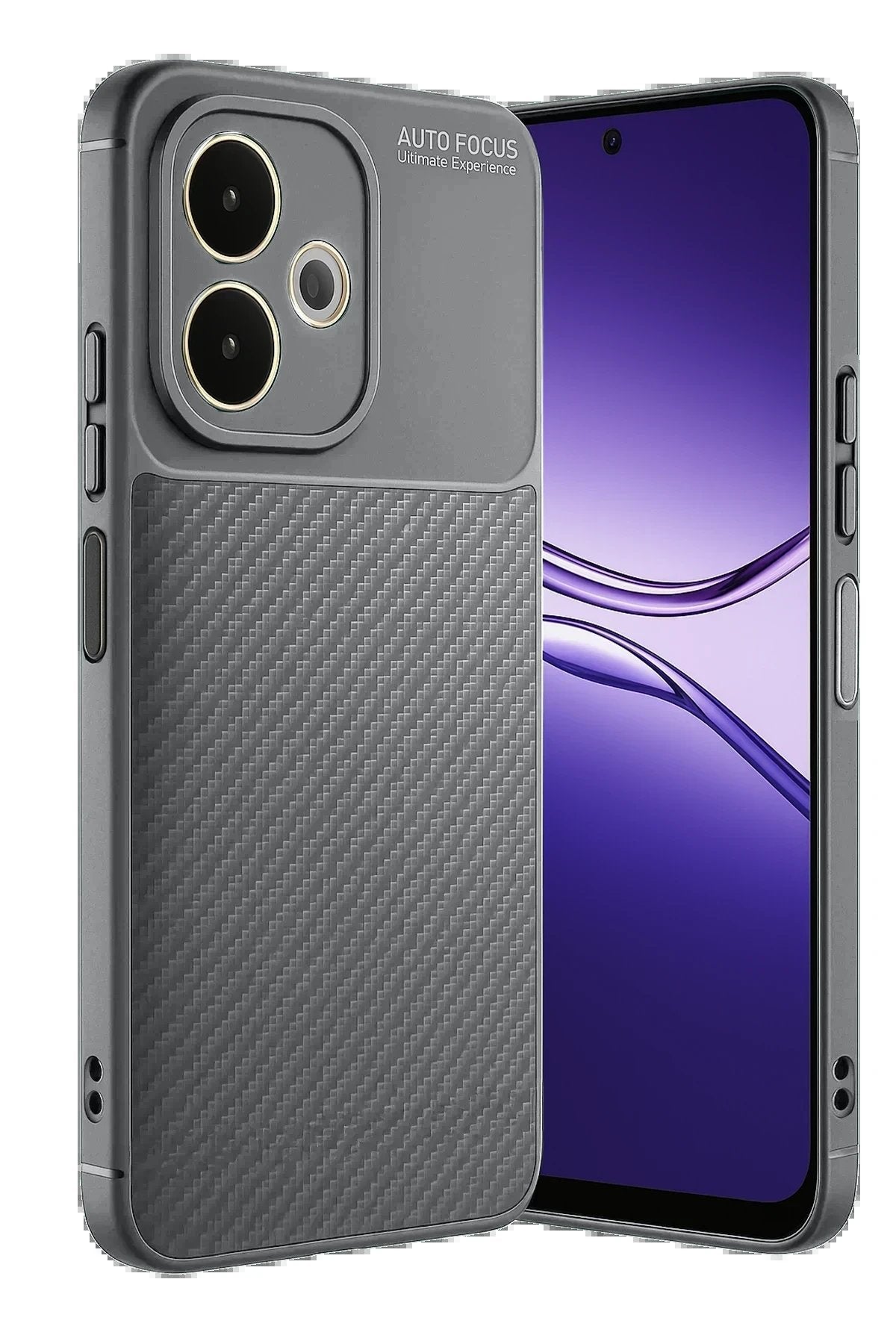 Oppo A5 Pro 4G Kılıf Auto Focus Karbon Kapak - Gri-(5796)