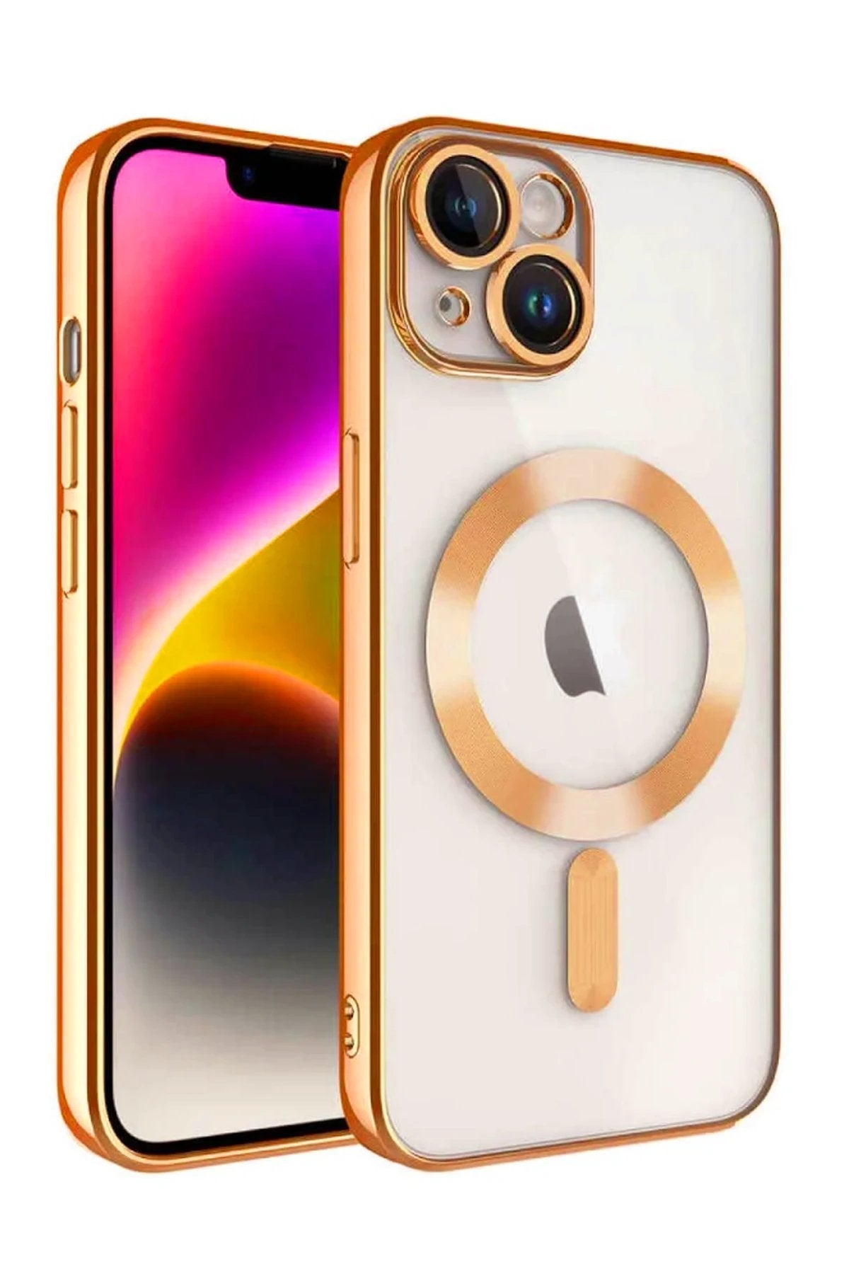 iPhone 15 Kılıf Kross Magneticsafe Kapak - Turuncu-(5796)