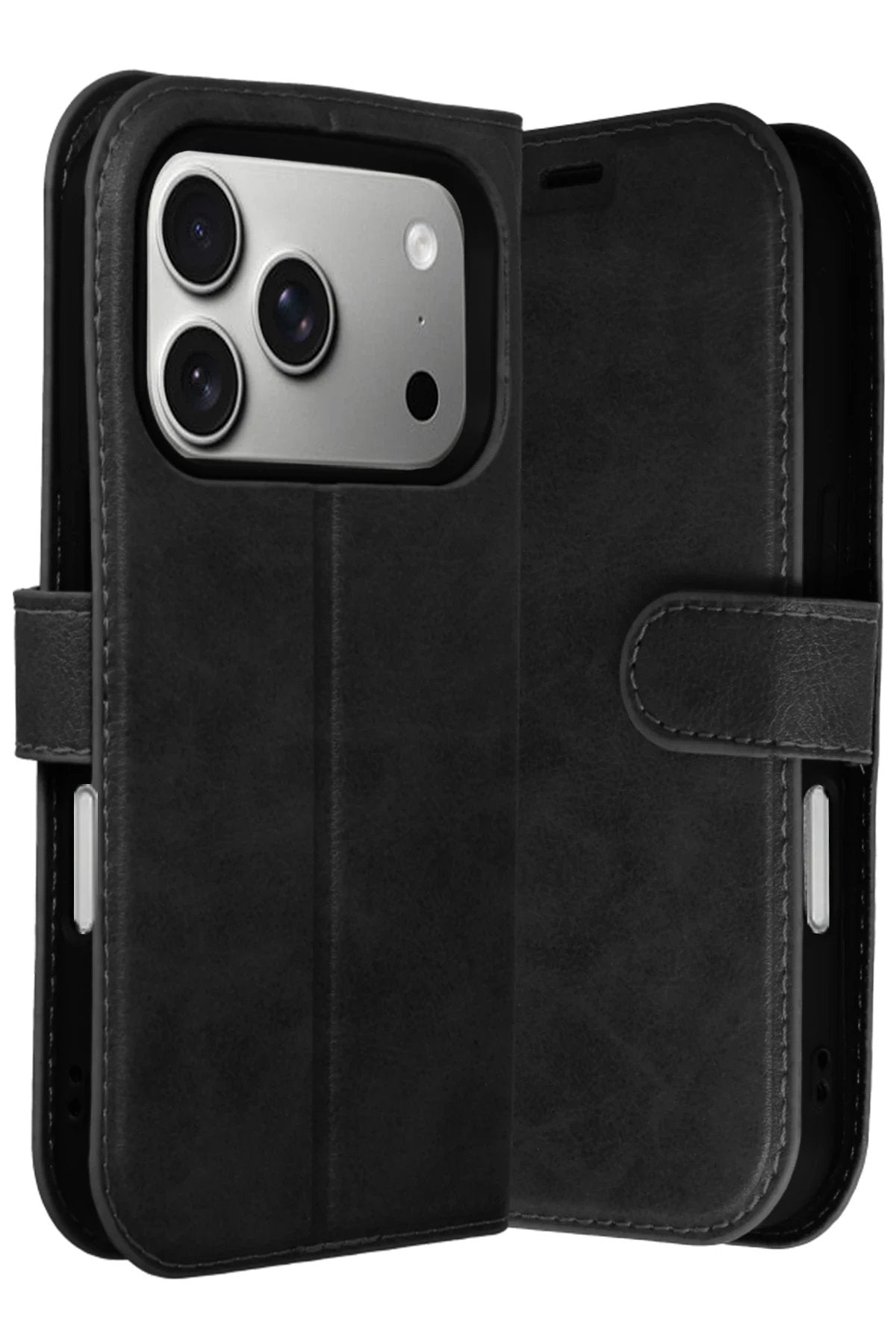 Apple iPhone 17 Pro Trend S Plus Kapaklı Kılıf - Siyah-(5796)