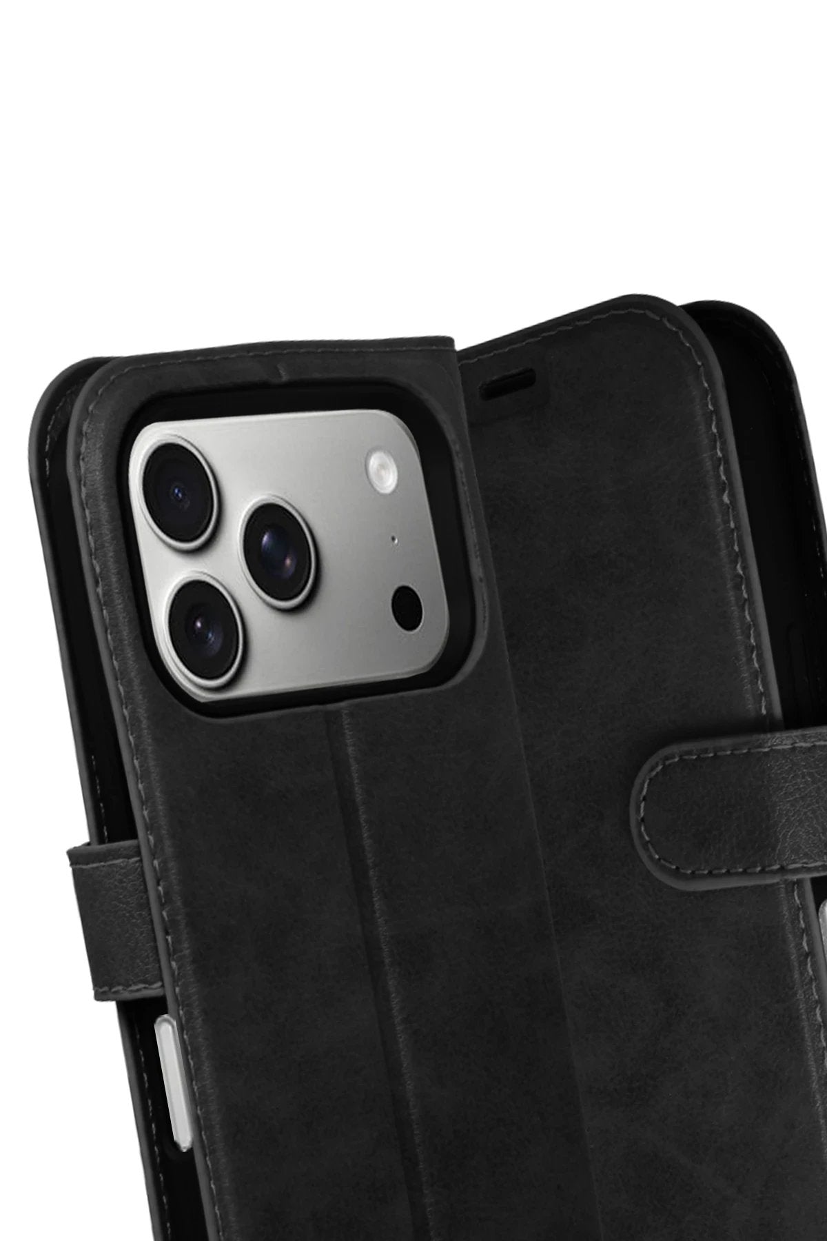 Apple iPhone 17 Pro Trend S Plus Kapaklı Kılıf - Siyah-(5796)