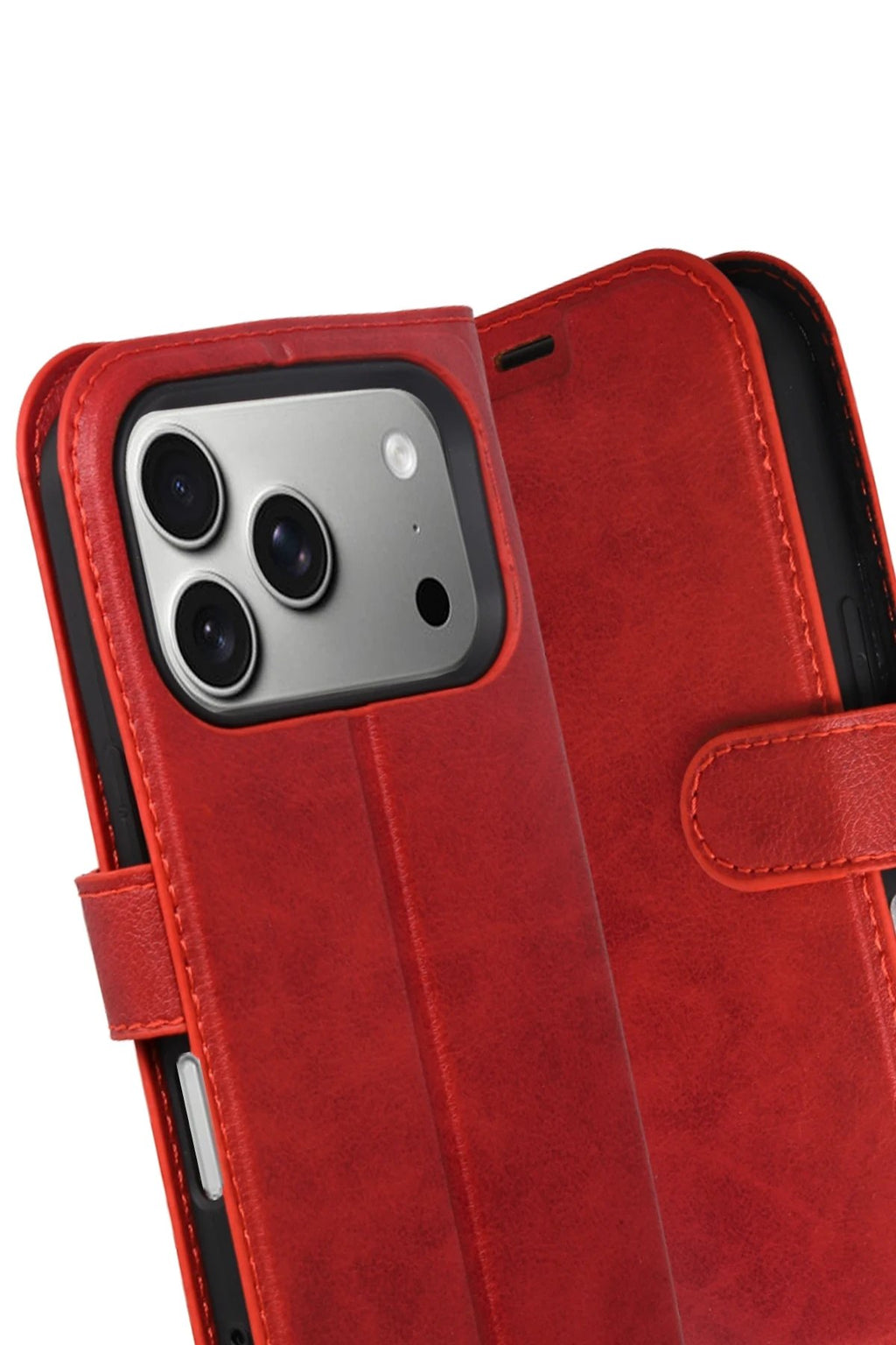 Apple iPhone 17 Pro Trend S Plus Kapaklı Kılıf - Kırmızı-(5796)